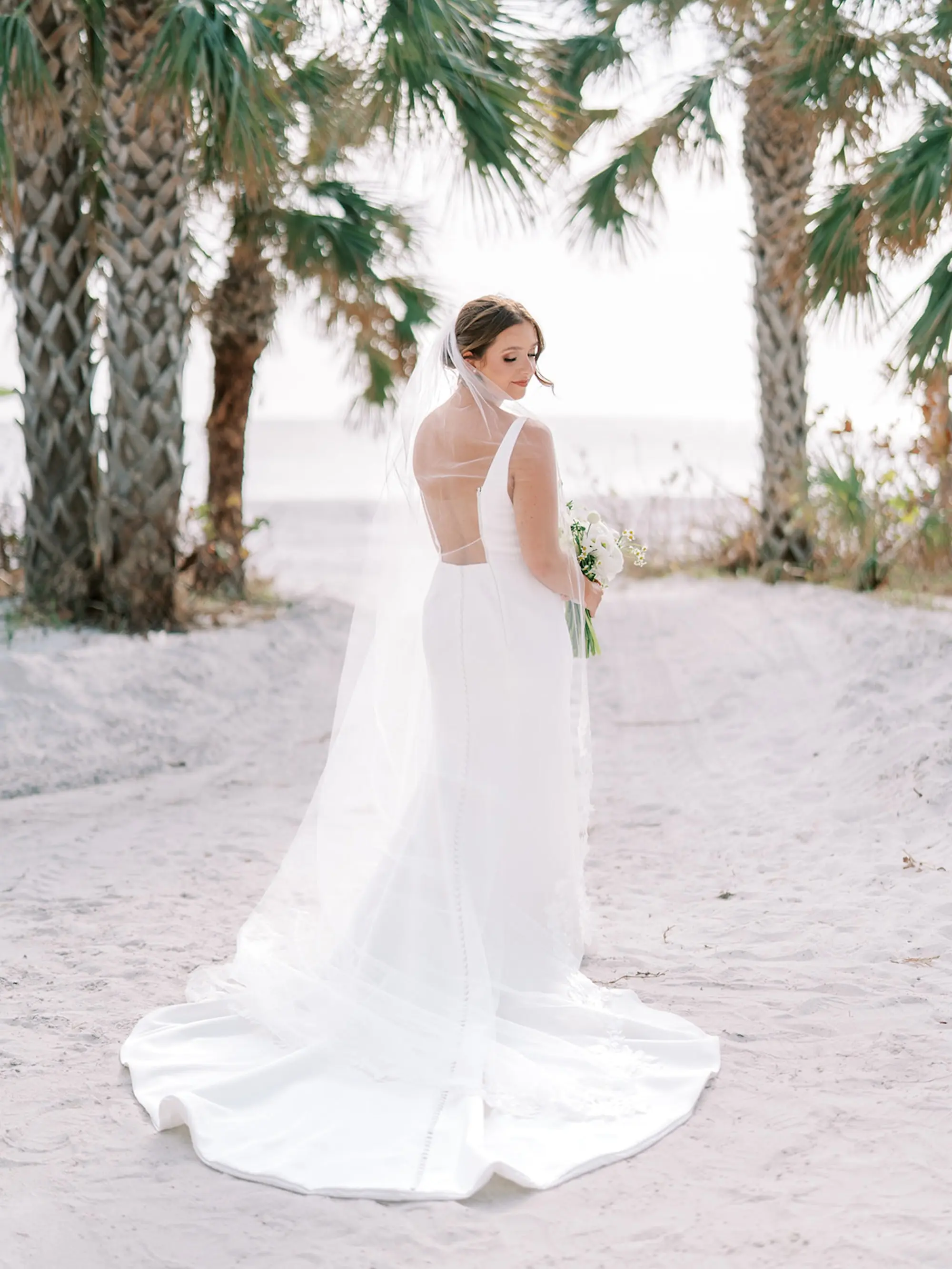 White Square-Neck Mermaid Wedding Dress Inspiration