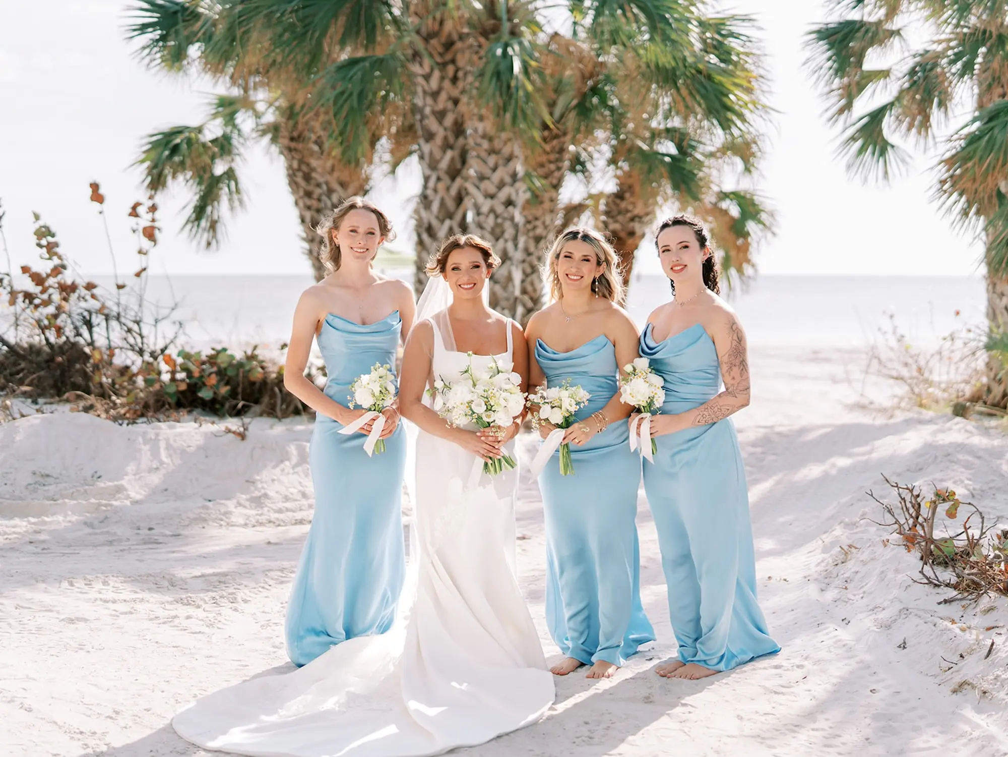 Matching Sky Blue Bridesmaids Wedding Dress Ideas