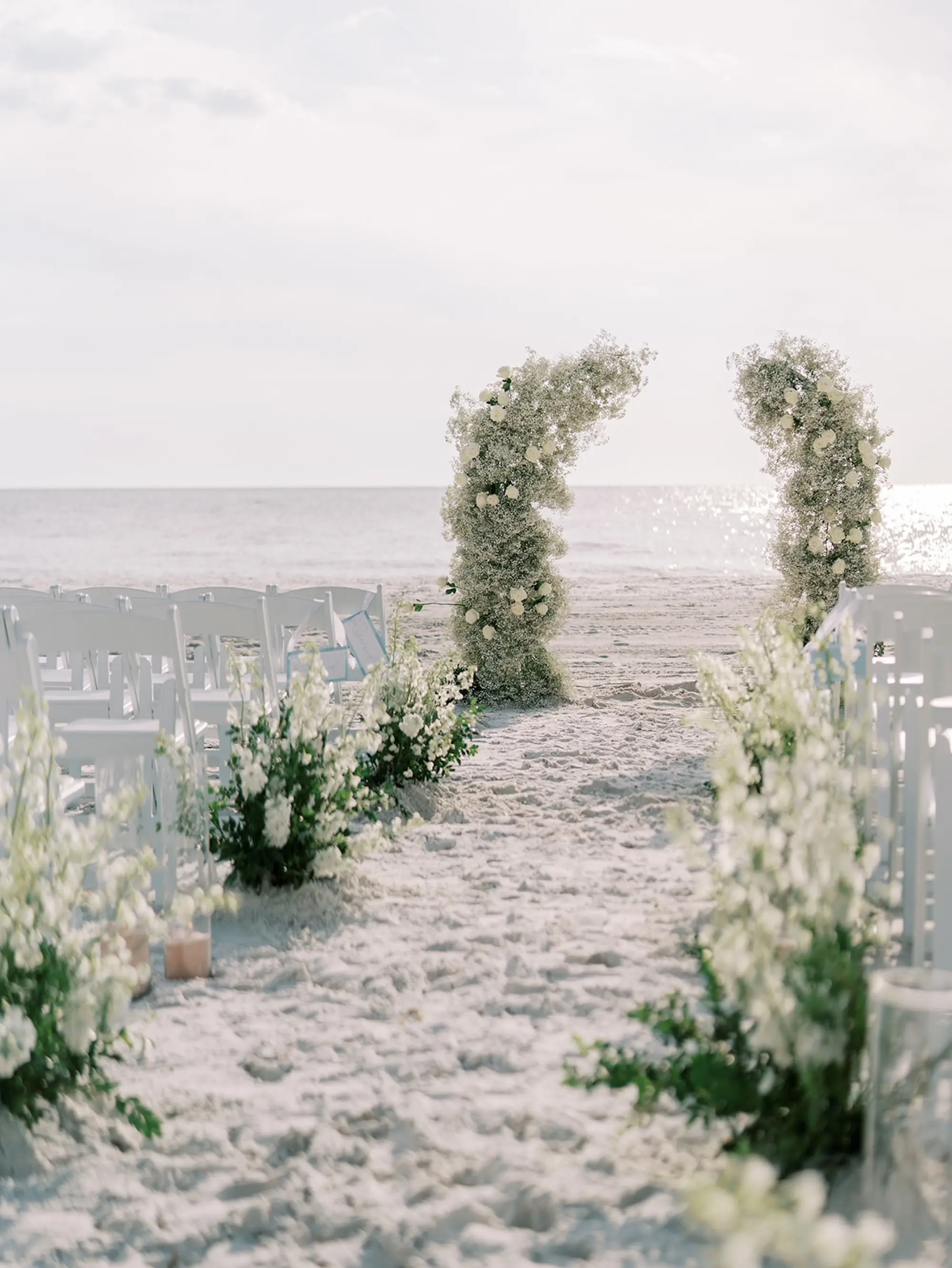 Sarasota Beach Wedding Ceremony Inspiration | Romantic Aisle Decor Ideas | Tampa Bay Event Venue The Resort at Longboat Key Club