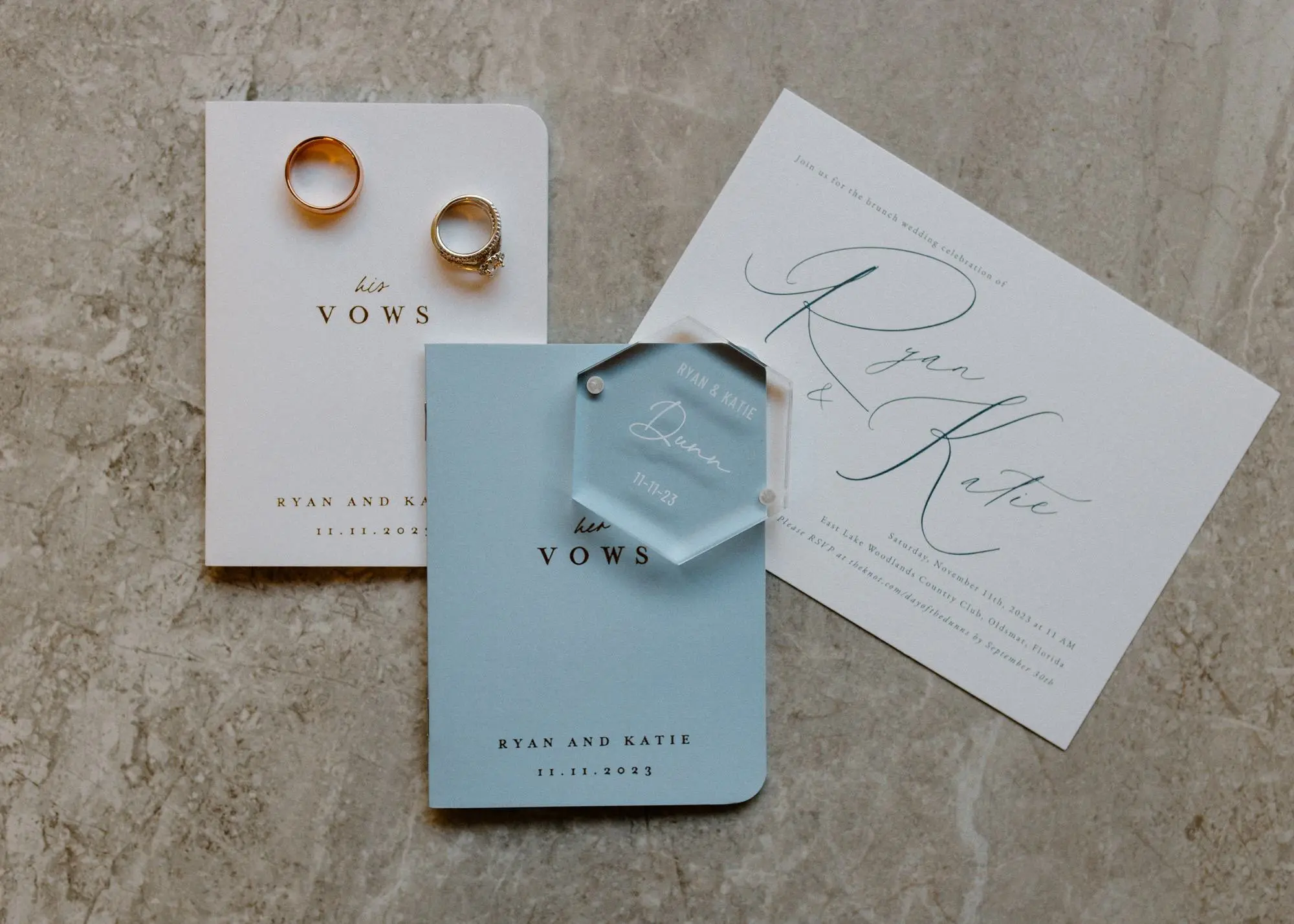 Elegant Neutral White and Light Blue Wedding Invitation Suite Inspiration | Tampa Bay Planner UNIQUE Weddings and Events