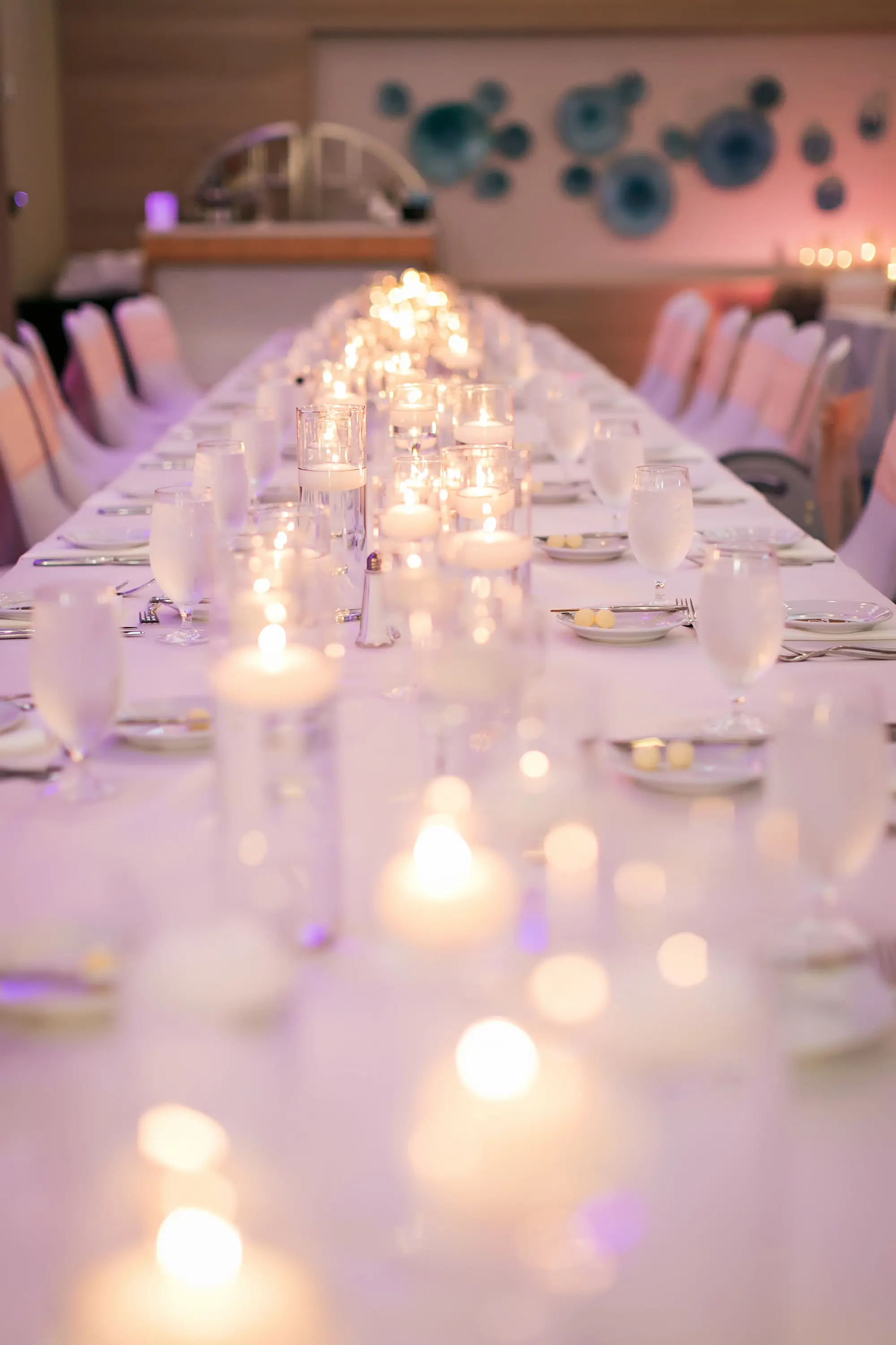 Romantic Wedding Reception Floating Candle Centerpiece Decor Ideas