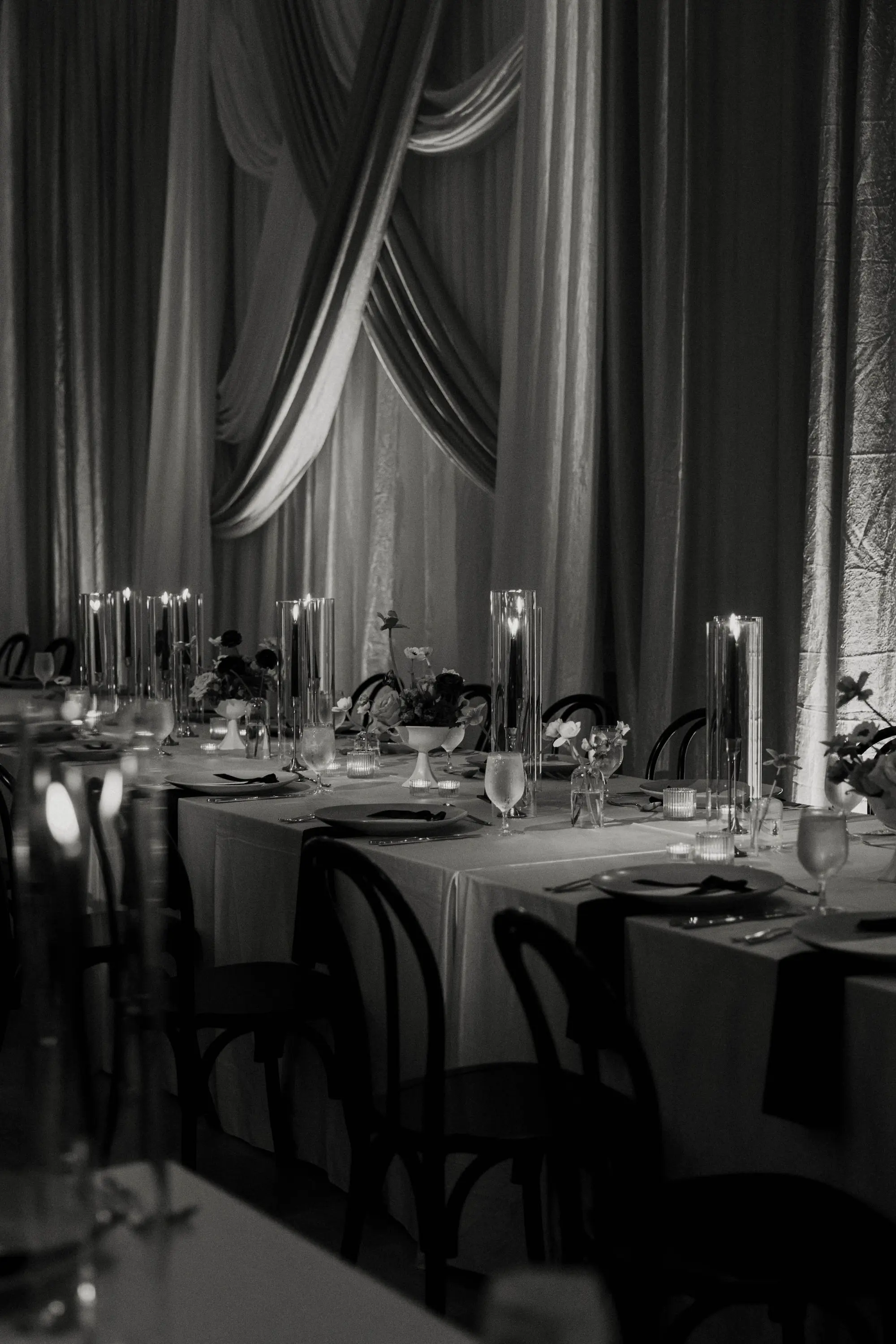 Timeless, Modern Black and White Wedding Reception Tablescape Ideas