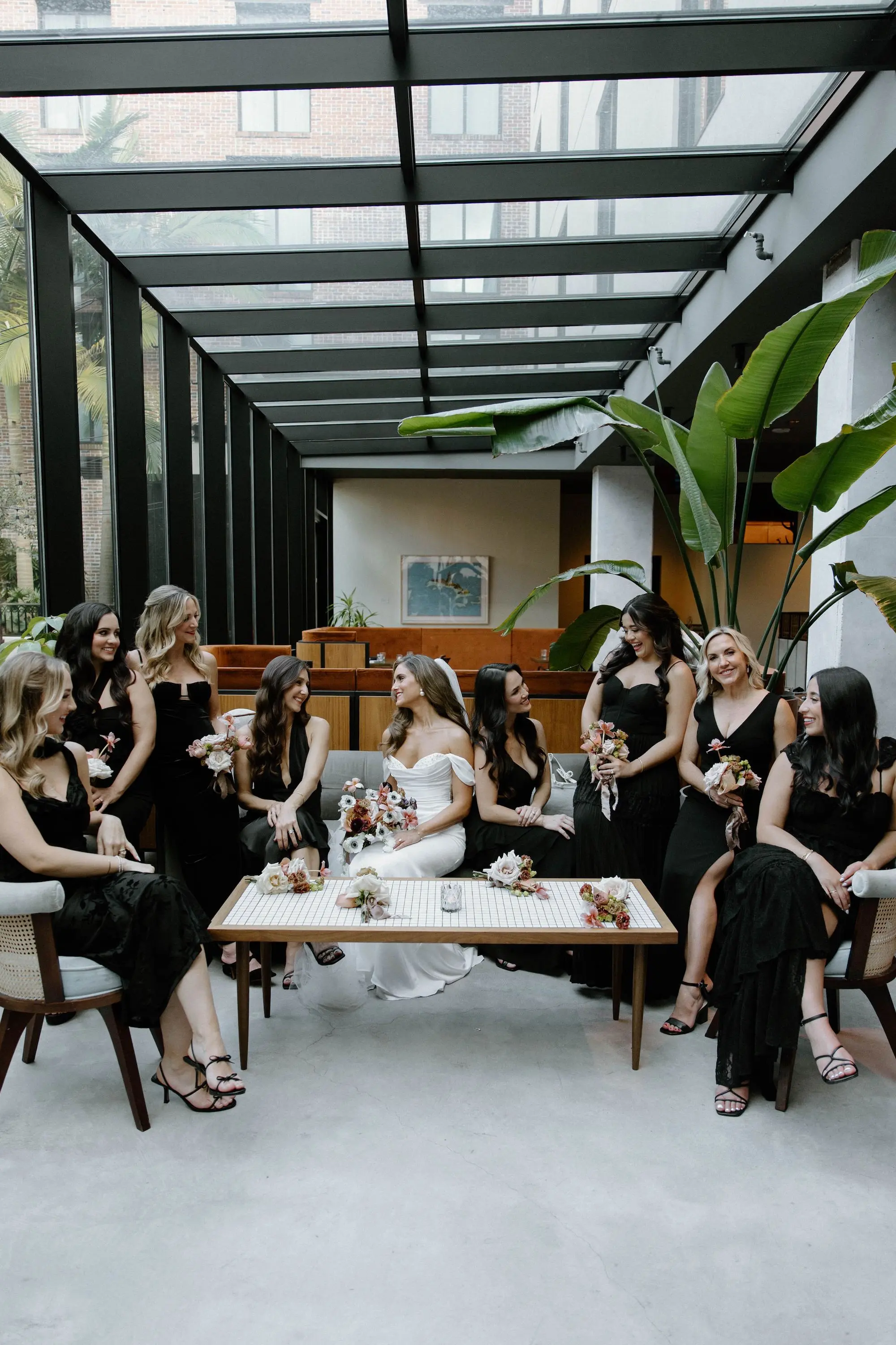 Mismatched Black Bridesmaid Wedding Dress Ideas | Tampa Bay Hair and Makeup Artist Femme Akoi Beauty Studio | Ybor Event Venue Hotel Haya