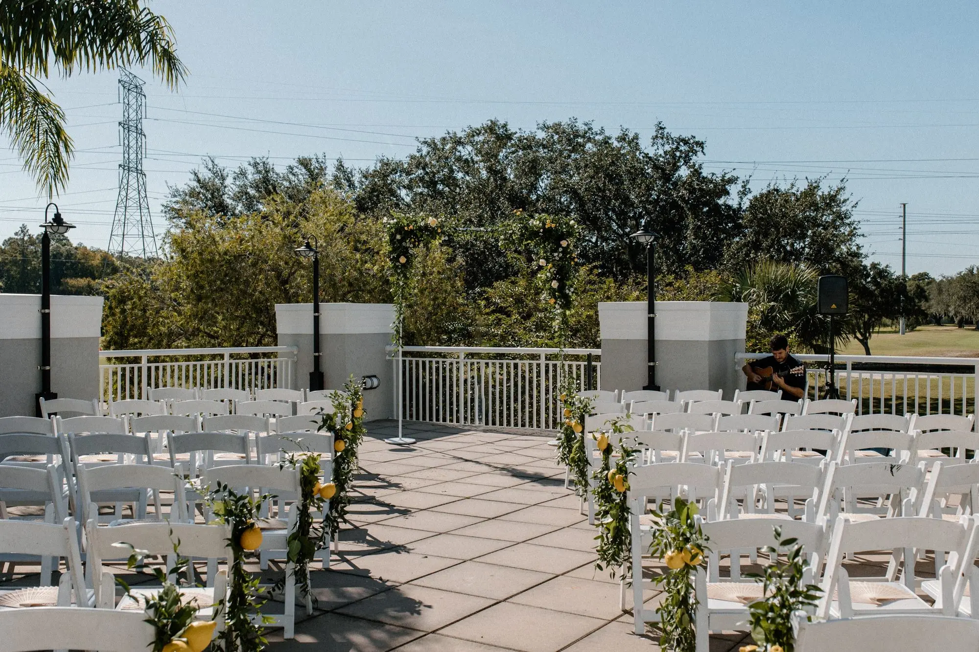 Oldsmar Outdoor Wedding Venue Ardea Country Club | Country Club Estate Wedding Inspiration | Outdoor Fall Florida Wedding Venue Ideas | Citrus and Garland Wedding Ceremony Aisle Decor Inspiration | Garden Theme Wedding Decor Ideas