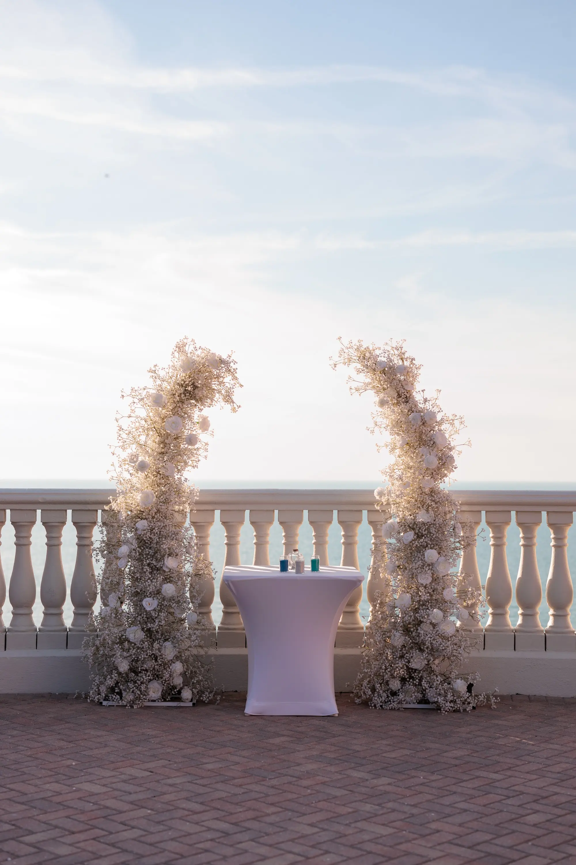 White Floral Wedding Ceremony Altar Arch Decor Ideas | Tampa Bay Event Venue Hyatt Regency Clearwater Beach