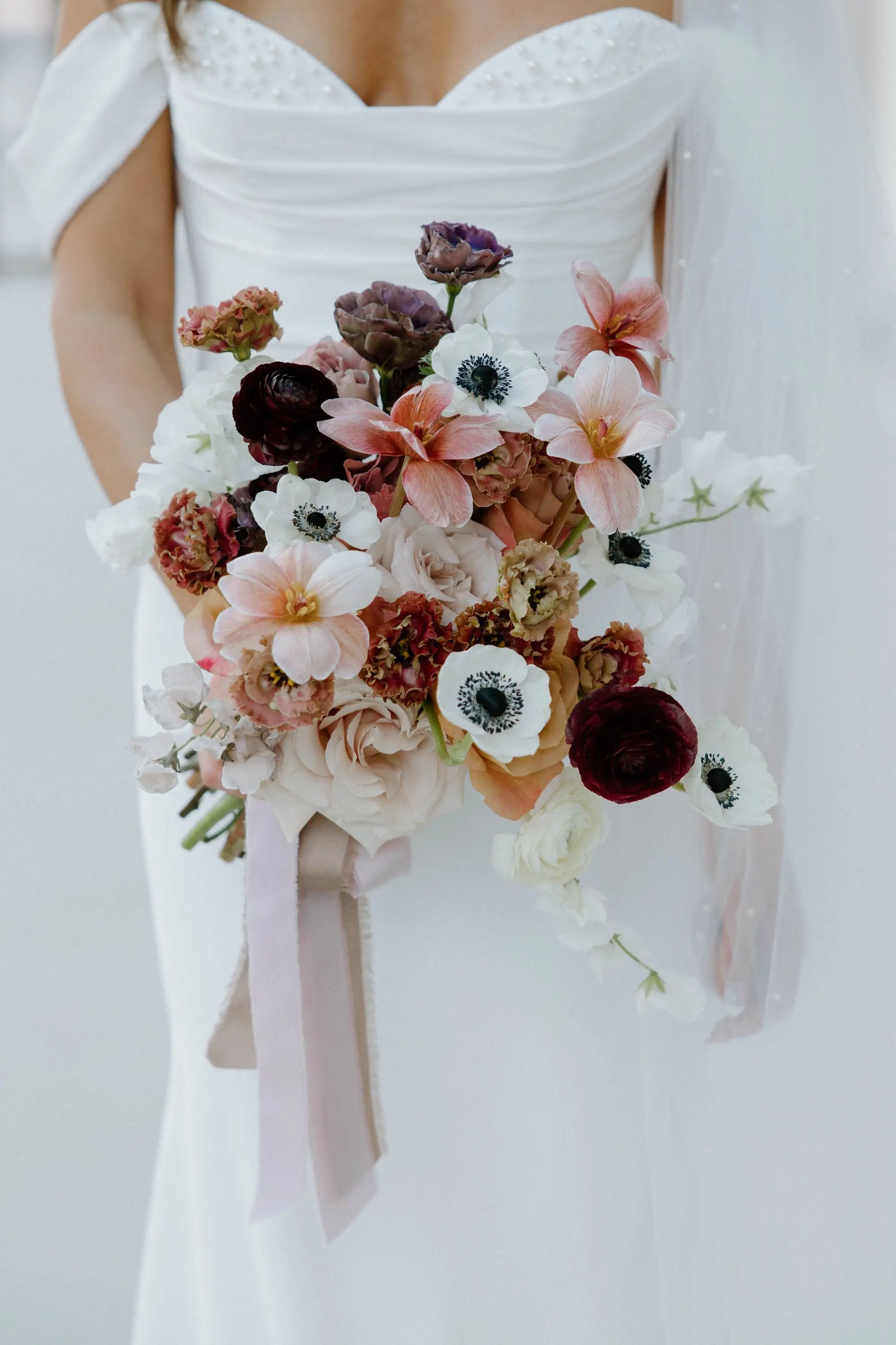 Timeless Modern Wildflower Wedding Bouquet Inspiration | Pink, White, and Red Flowers