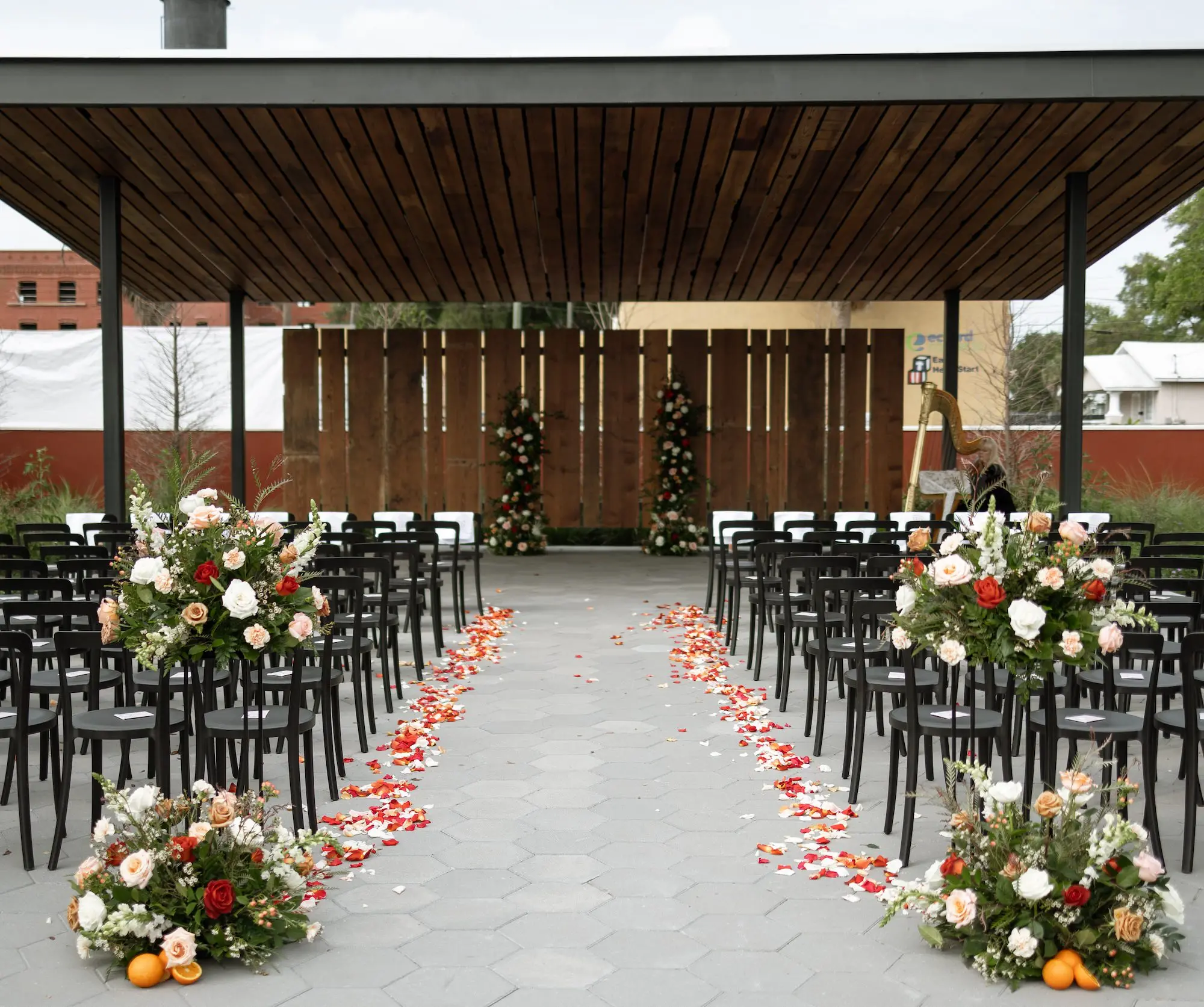 Vintage Old Florida Wedding Ceremony Decor Ideas | Ybor Event Venue JC Newman Cigar Company | Planner The Olive Tree Weddings