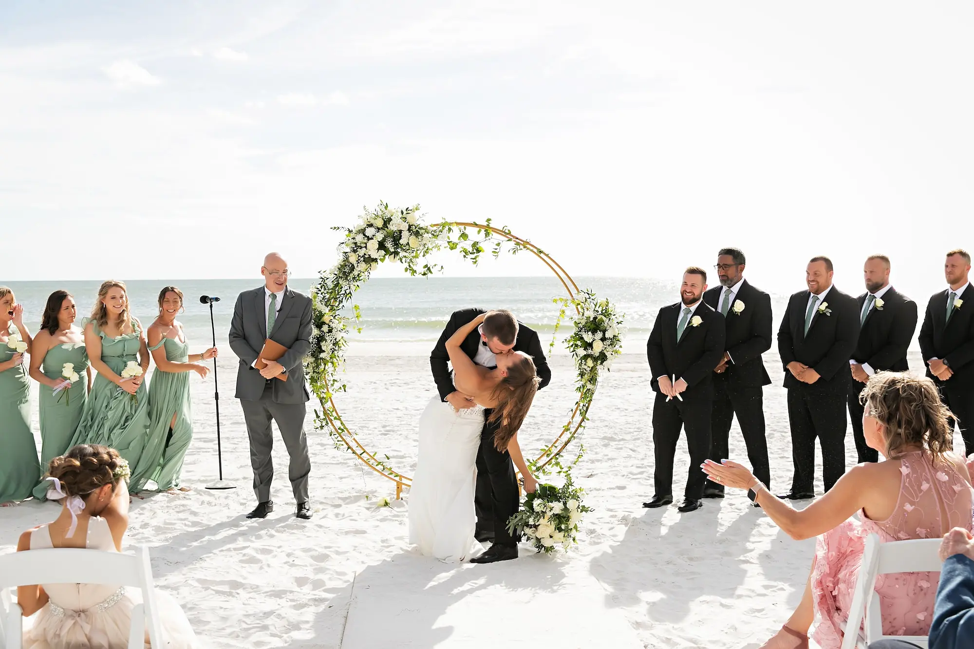 Bride and Groom First Kiss Wedding Portrait | Tampa Bay Photography Limelight Photography