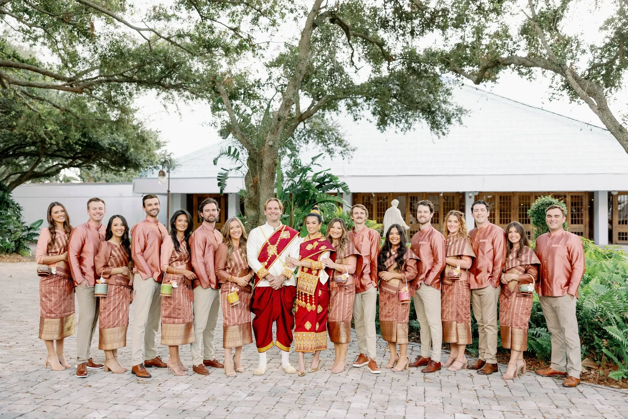 Red and Gold Laotian Inspired Wedding Attire Ideas