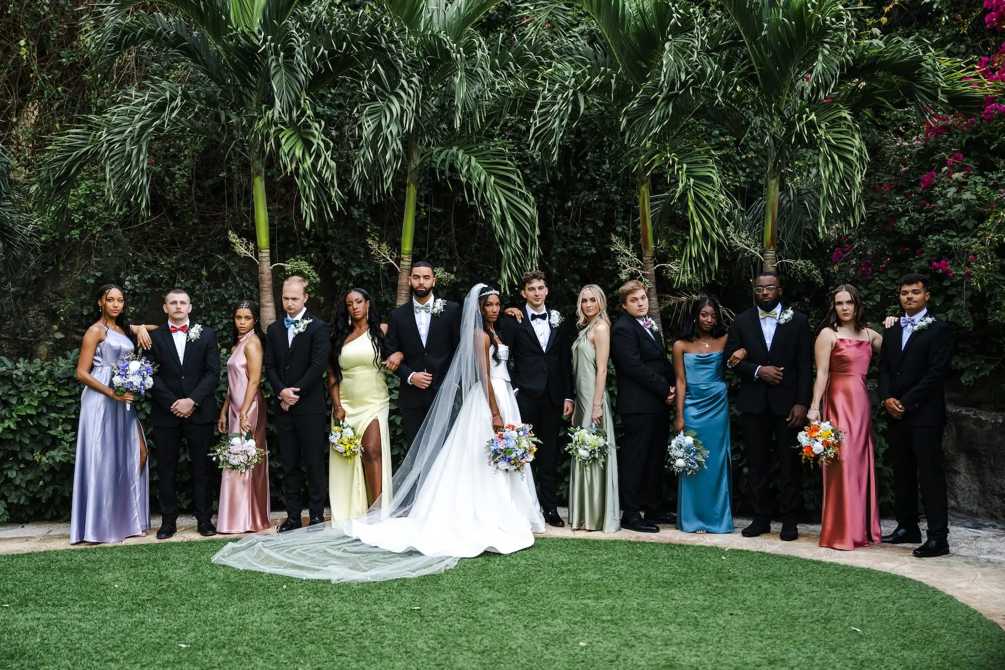 Colorful Pastel Enchanted Garden Inspired Wedding Party Attire Ideas