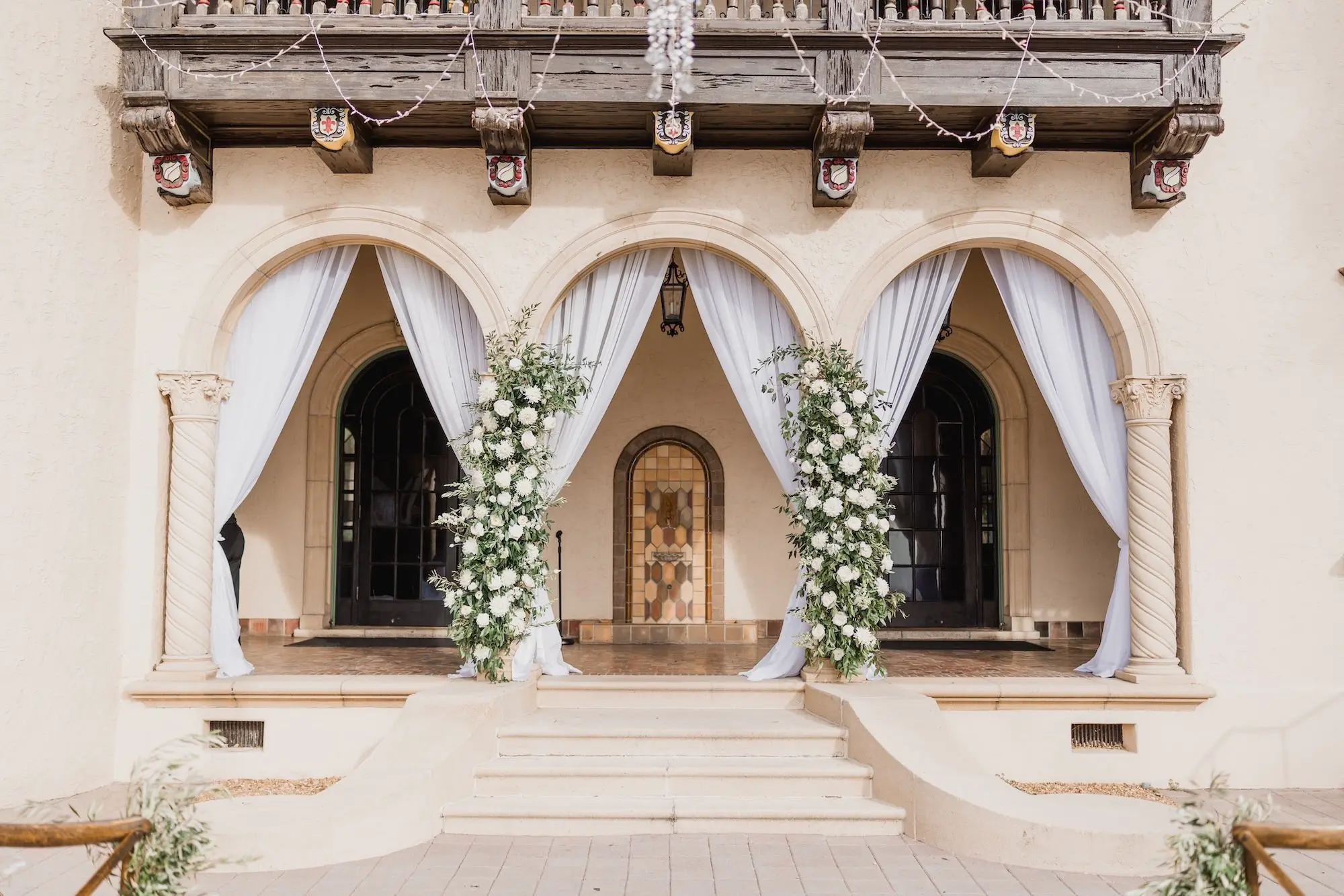 Italian Inspired Greenery Wedding Ceremony Decor Ideas | Tampa Bay Event Venue Powel Crosley Estate