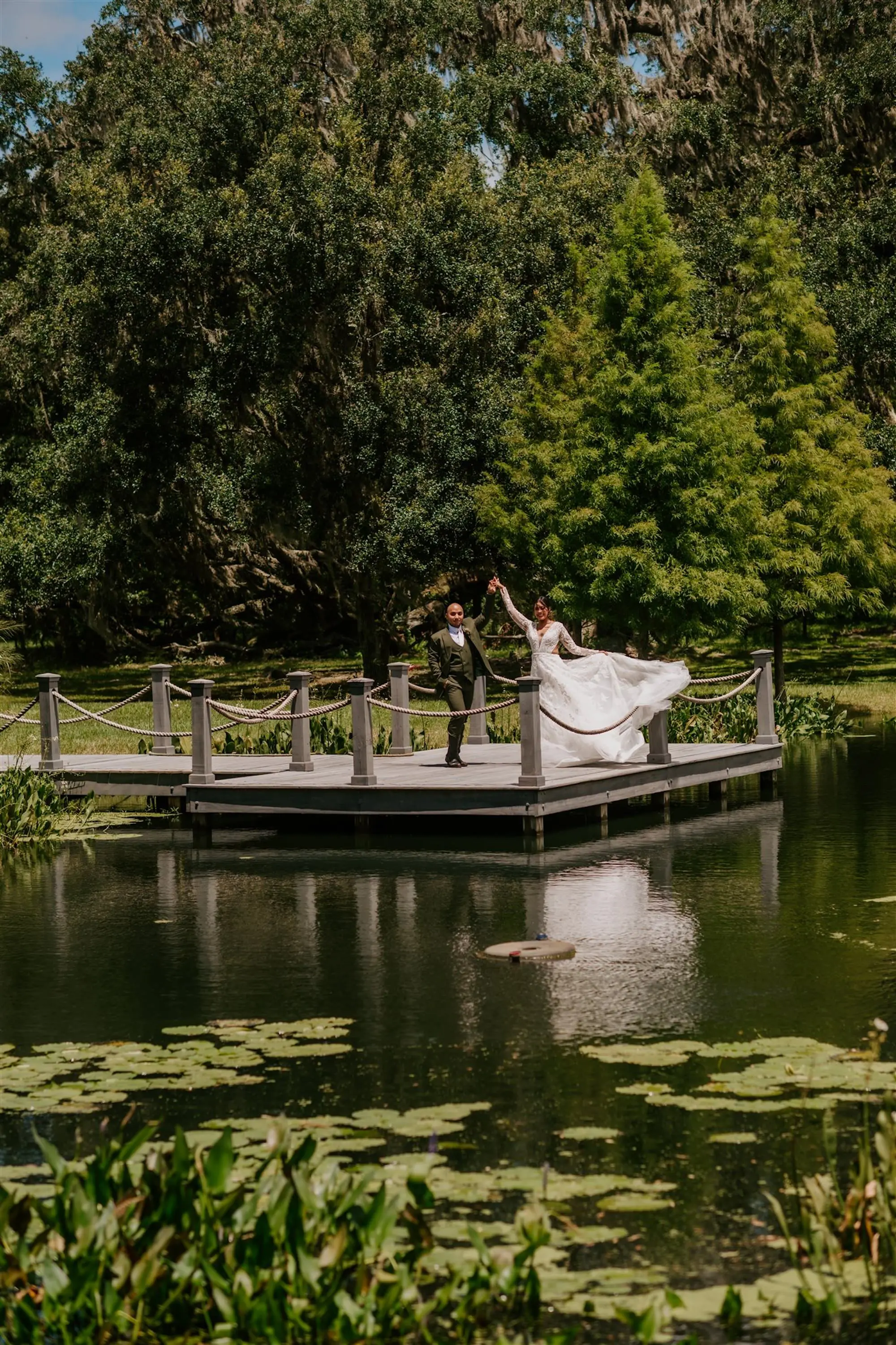 Bride and Groom Just Married Wedding Portrait | Tampa Bay Event Venue Mill Pond Estate | Photographer Regina As The Photographer