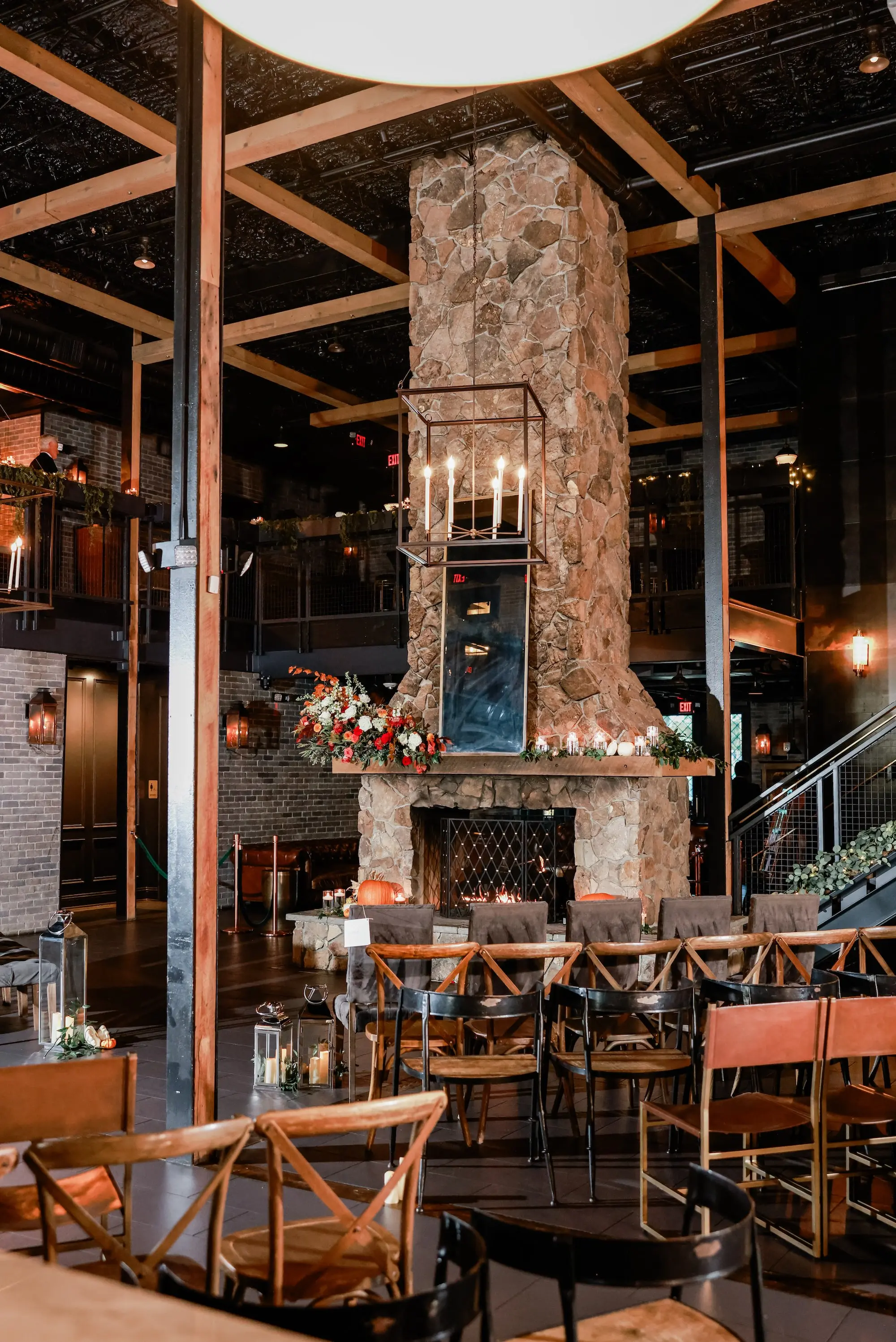 Dark and Moody Fall Halloween Wedding Ceremony Decor Ideas | St Pete Event Venue Urban Stillhouse