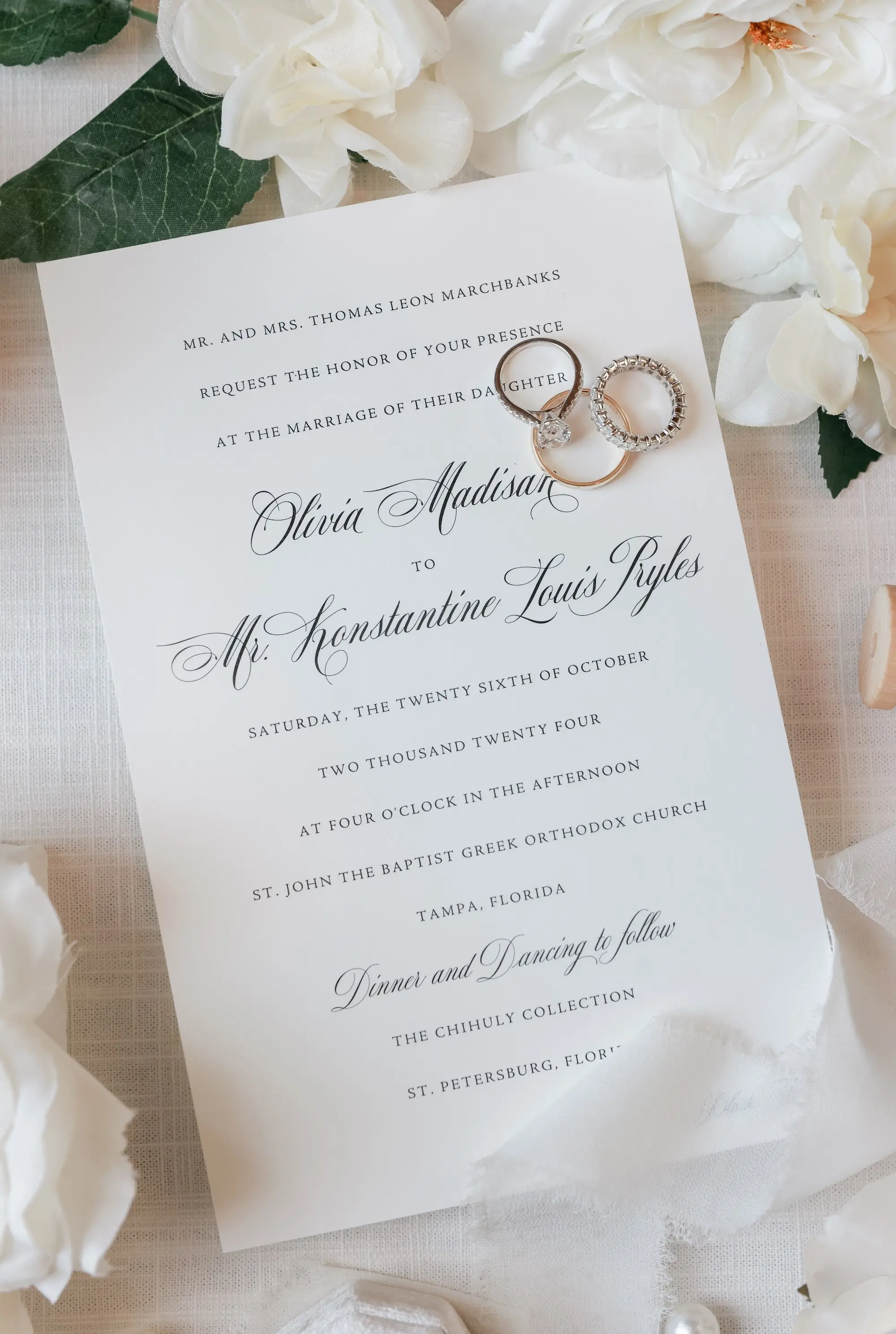 Elegant Classic White and Black Wedding Invitation Suite Inspiration | Tampa Bay Planner Coastal Coordinating