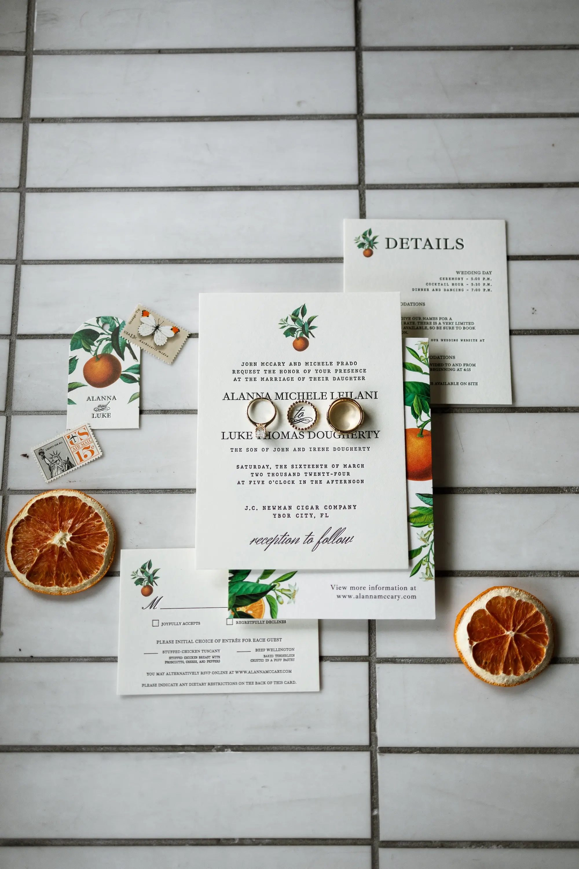 Old Florida Orange Wedding Invitation Suite Ideas