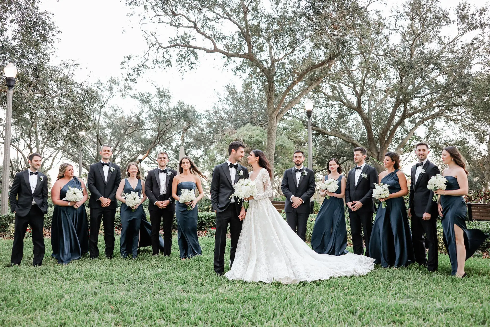 Bride and Groom with Bridal Party Wedding Portrait | Tampa Bay Photographer Lifelong Photography Studio