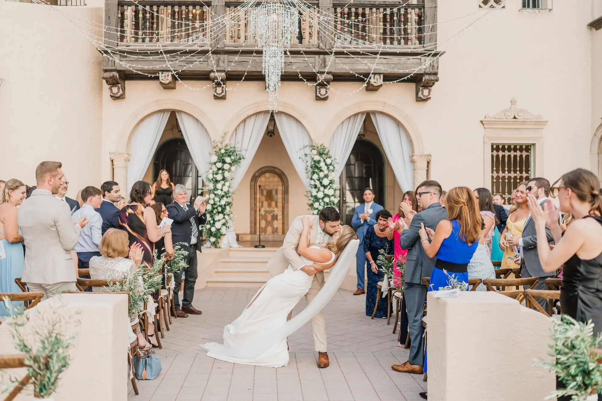 Bride and Groom Just Married Wedding Portrait | Sarasota Event Venue Powel Crosley Estate