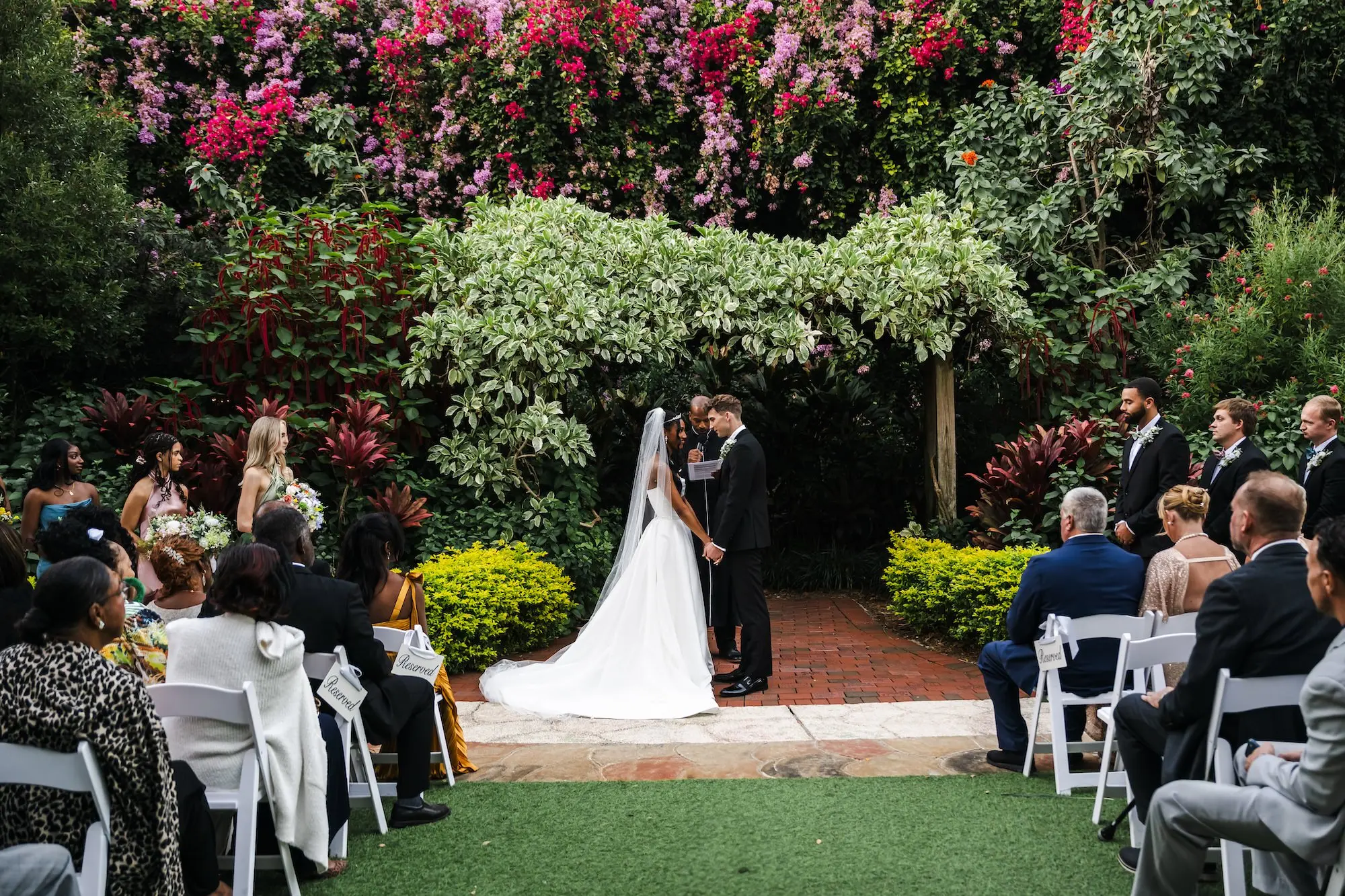 Blue and Purple Enchanted Garden Wedding Ceremony Inspiration | St Pete Event Venue Sunken Gardens