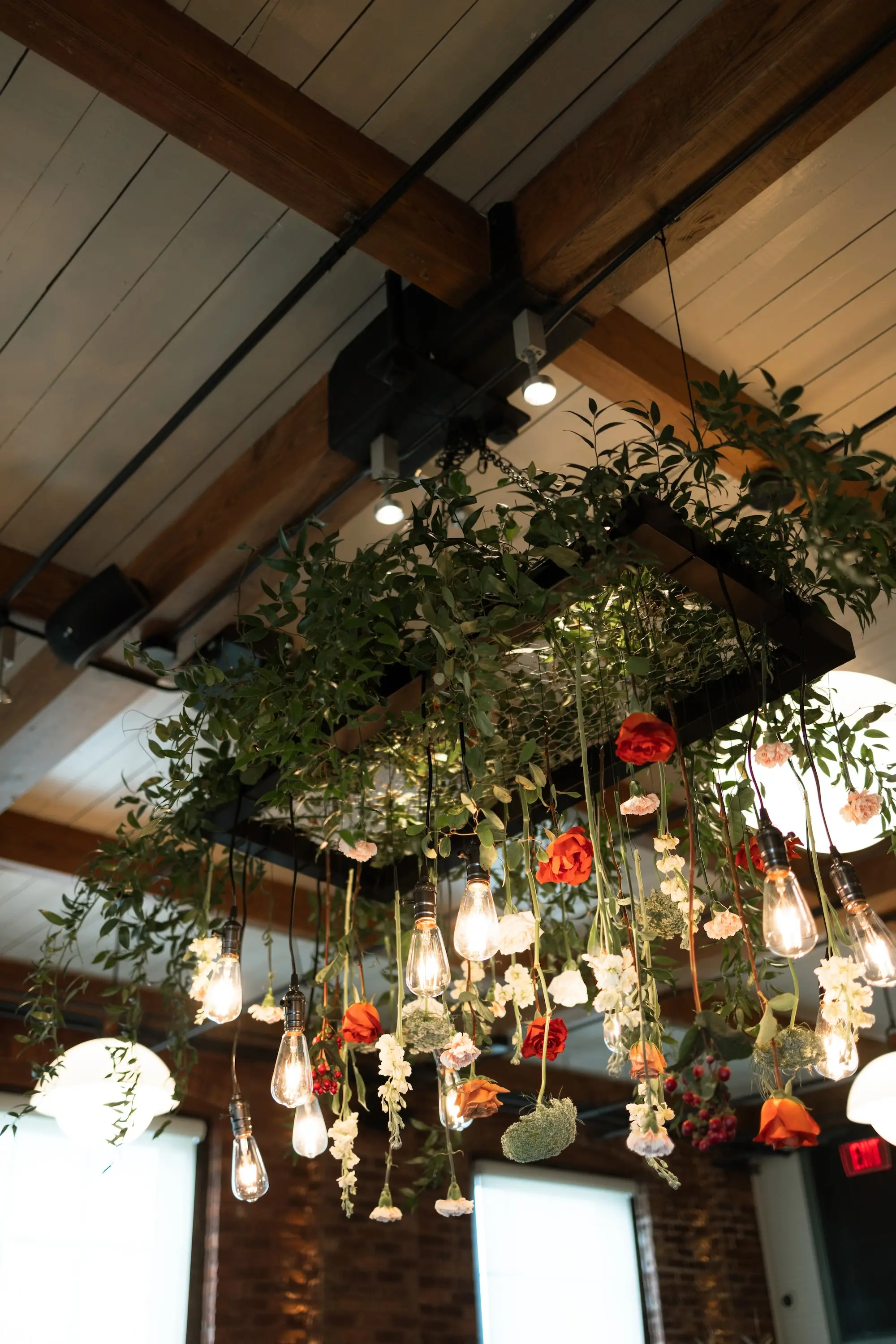 Vintage Old Florida Wedding Reception Flower Chandelier Decor Ideas