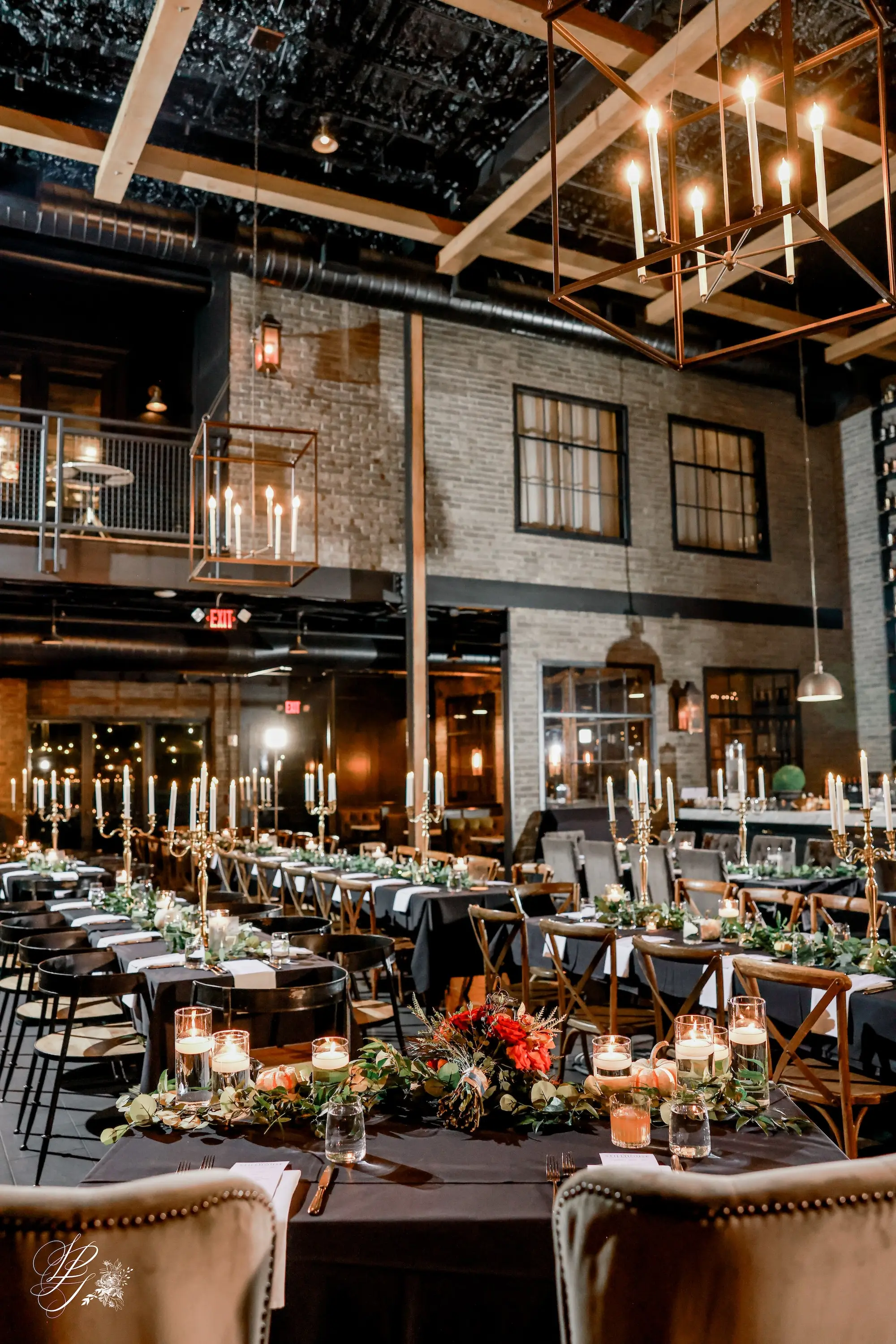 Dark and Moody Black and Gold Fall Halloween Wedding Reception Decor Inspiration | Tampa Bay Planner B Eventful | St Pete Event Venue Urban Stillhouse