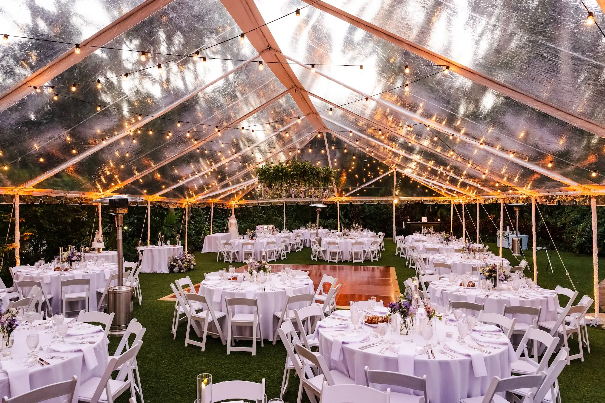 Clear Tented Enchanted Garden Wedding Reception Decor Ideas | St Pete Event Venue Sunken Gardens