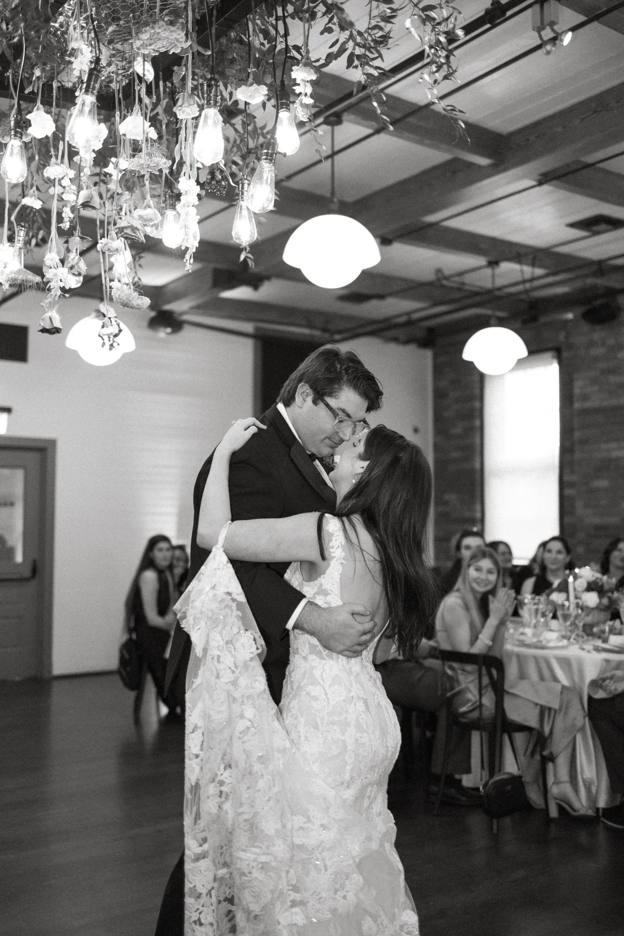 Bride and Groom First Dance Wedding Portrait | Tampa Bay DJ Graingertainment | Ybor Event Venue JC Newman Cigar Company