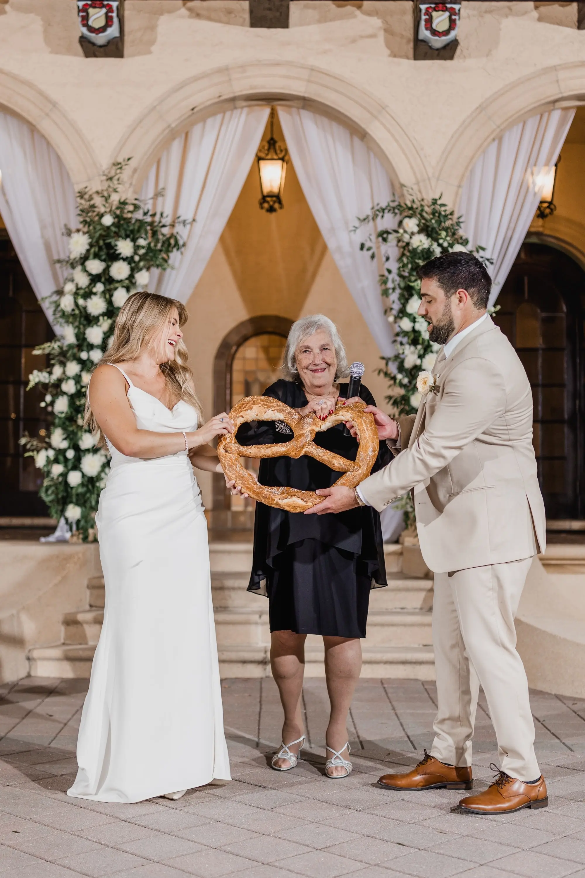 Bride and Groom German Pretzel Wedding Portrait | Sarasota Planner B Eventful