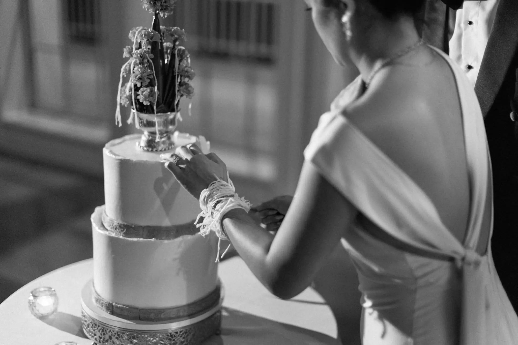 Two-Tiered Round Lao Inspired Wedding Cake Inspiration