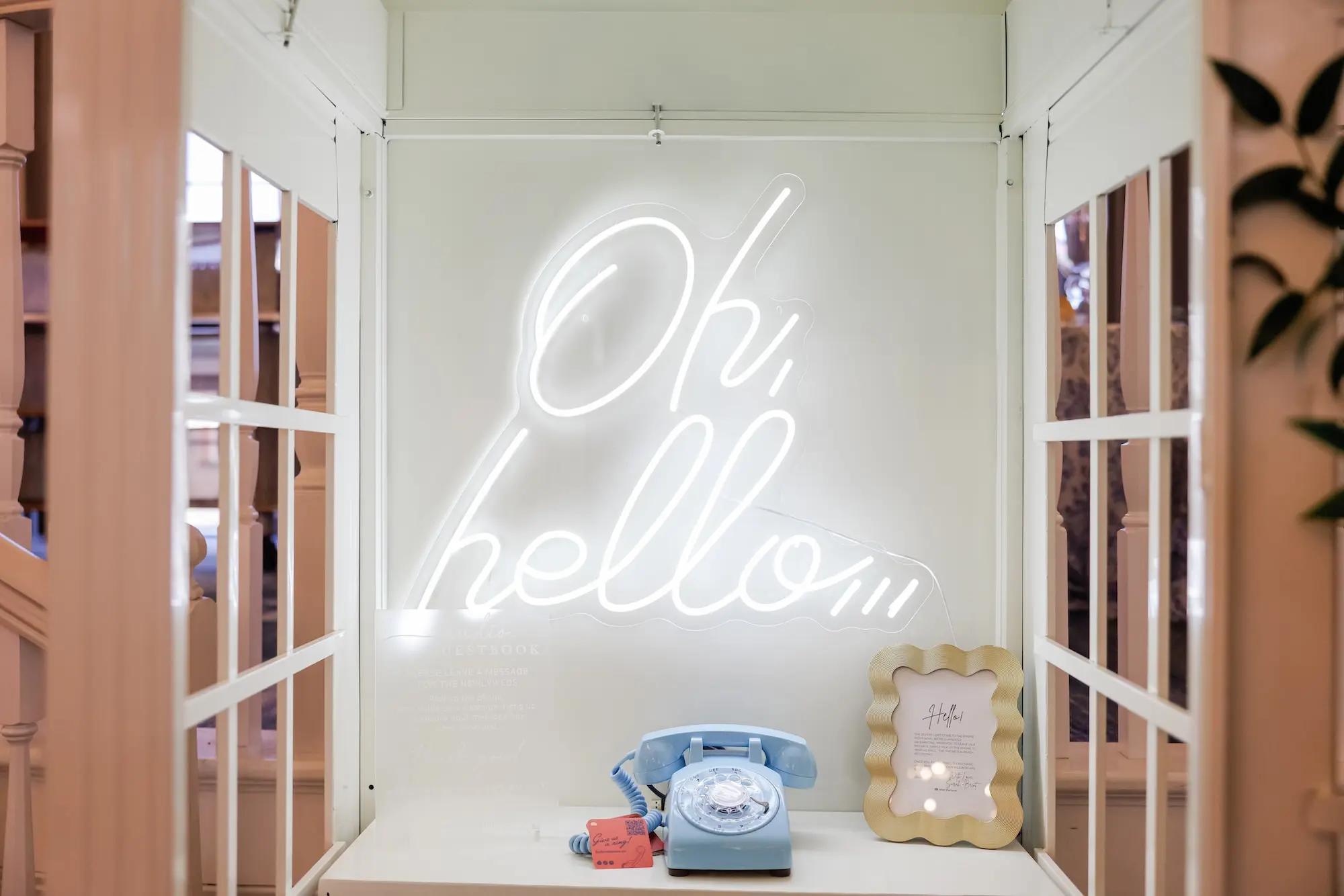 Phone Booth Wedding Reception Guest Booth Decor Ideas | Tampa Bay Planner Blue Skies Weddings and Events