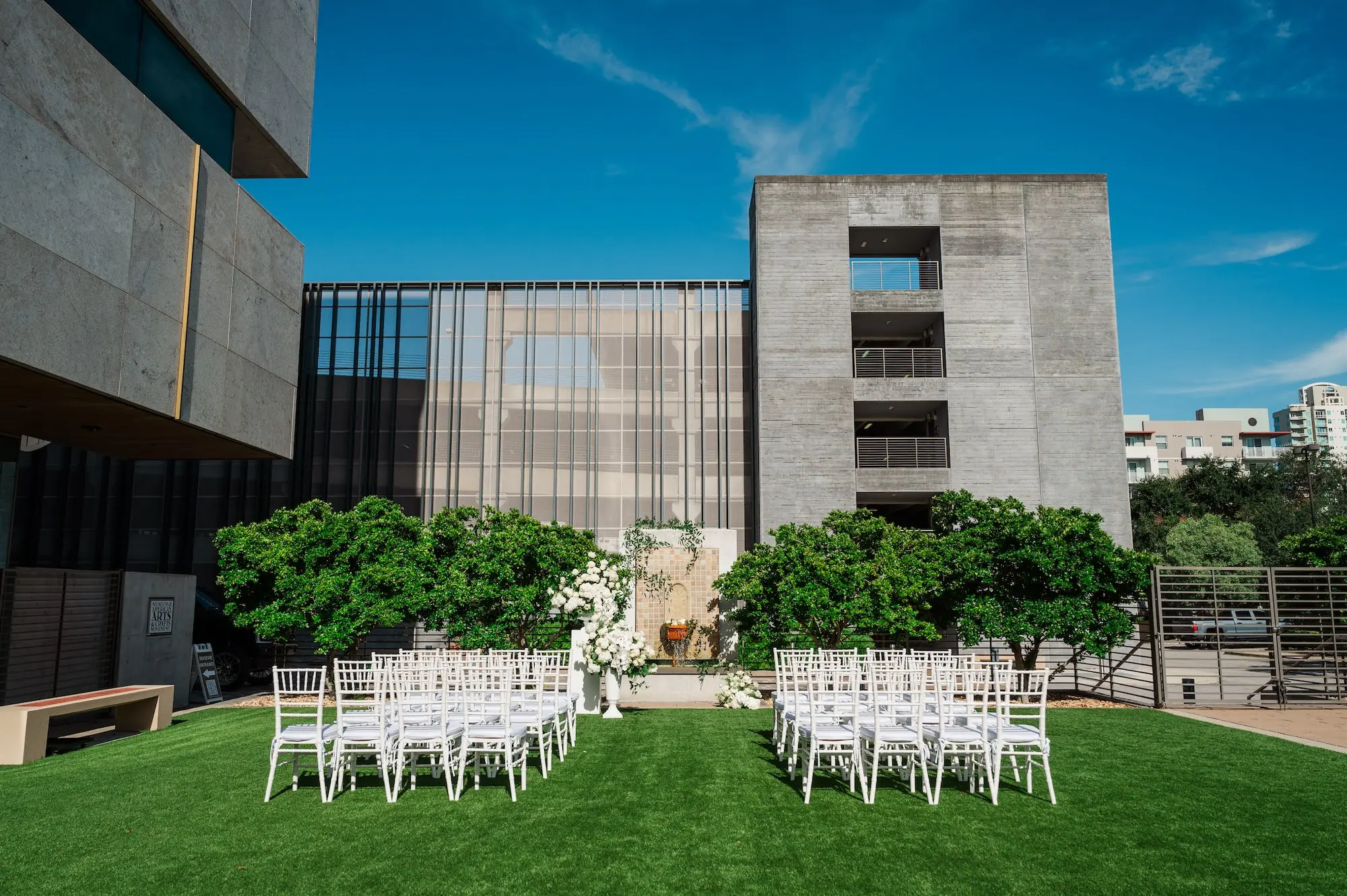 Sophisticated Cream and Taupe Modern Wedding Ceremony Decor Ideas | St Pete Event Venue Museum of the American Arts and Crafts Movement | Planner Parties A La Carte