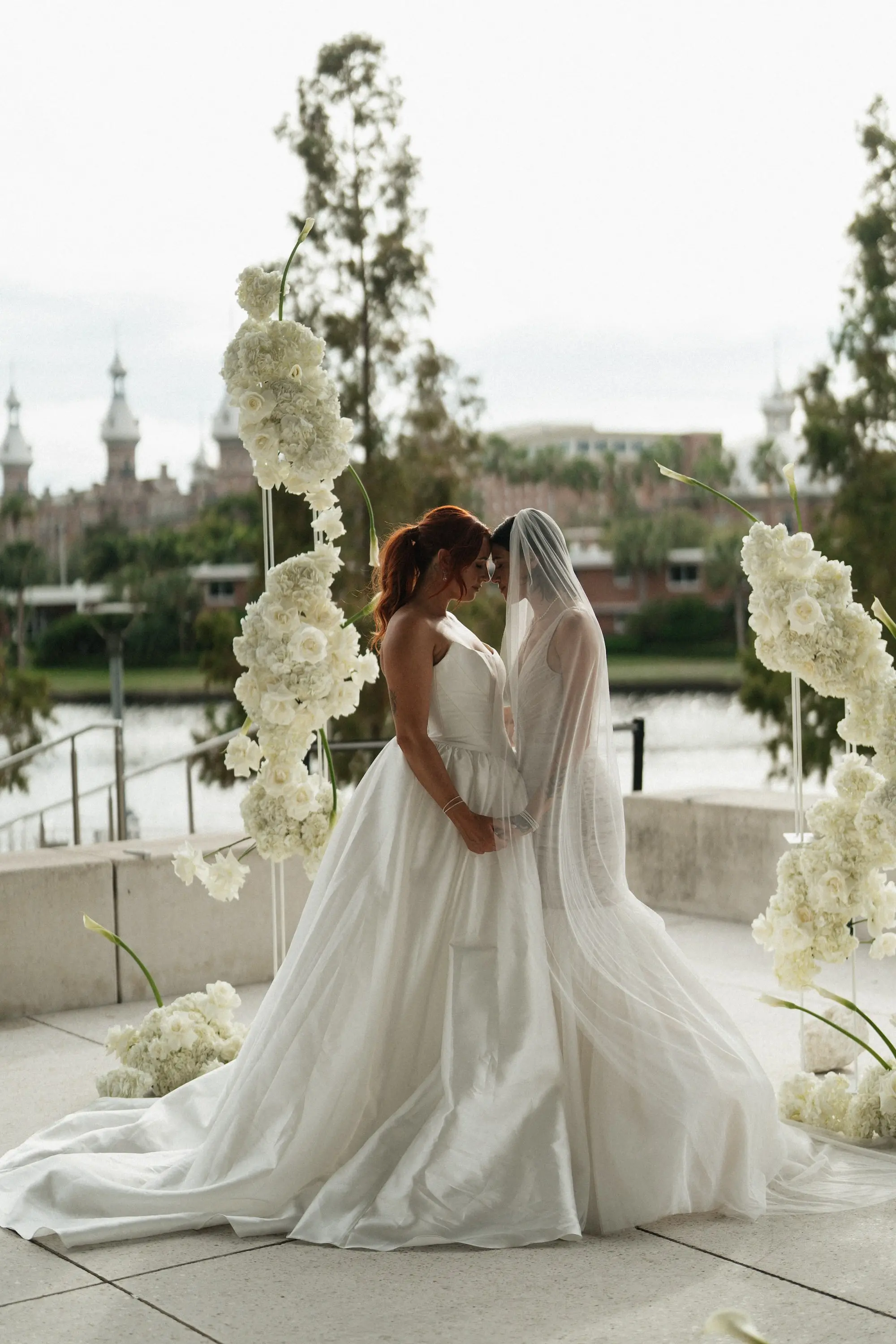 Bride and Bride First Look Wedding Portrait | Tampa Bay Photographer Amber Yonker Photography | Event Venue Tampa Musuem of Art