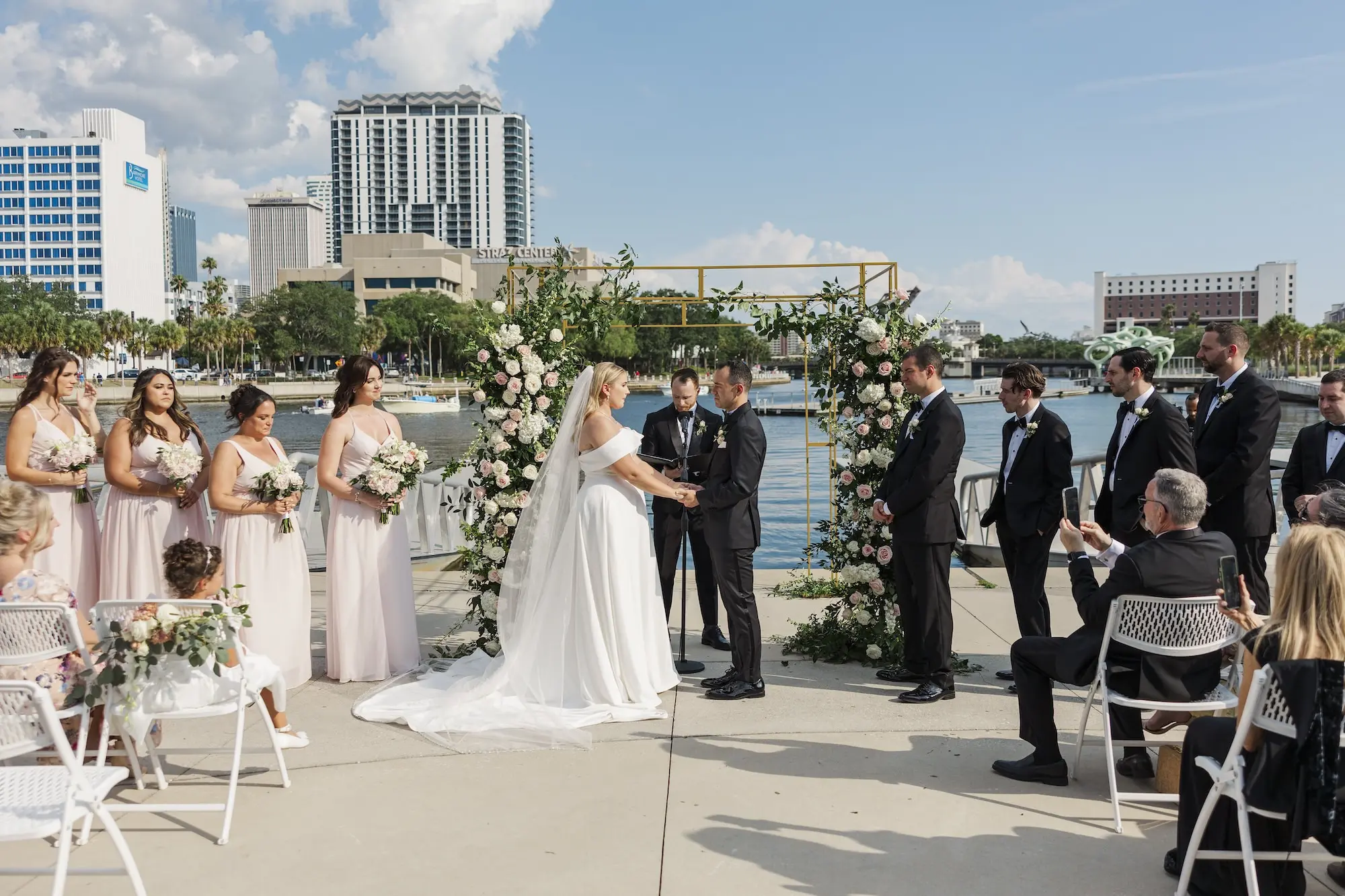 Classic Pink and White Tampa Wedding | Tampa River Center
