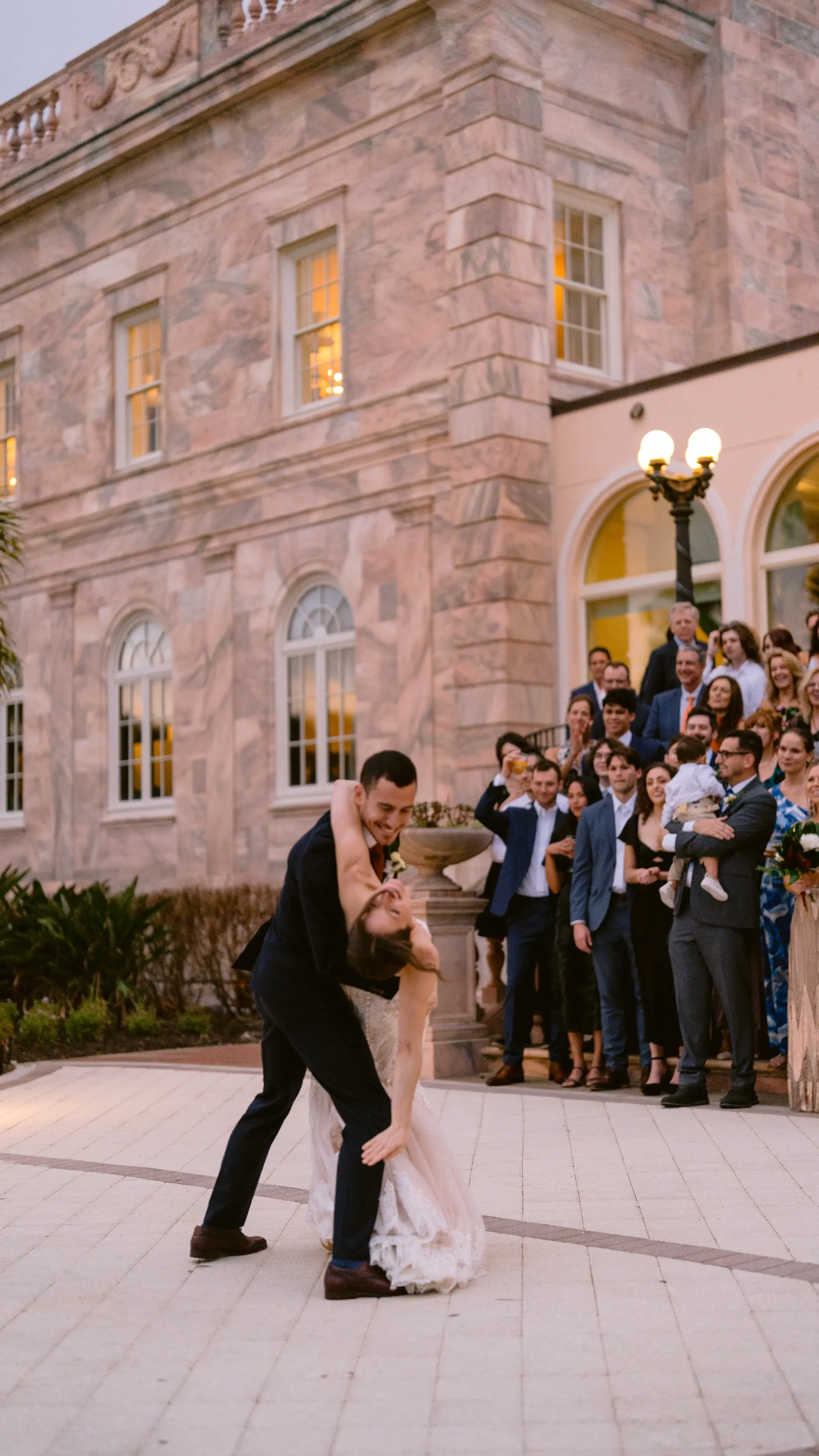 Bride and Groom First Dance Wedding Portrait | Outdoor Wedding Reception Venue Inspiration | Tampa Bay Photographer We The Blackwells | Historic Academic Sarasota Wedding Venue New College of Florida