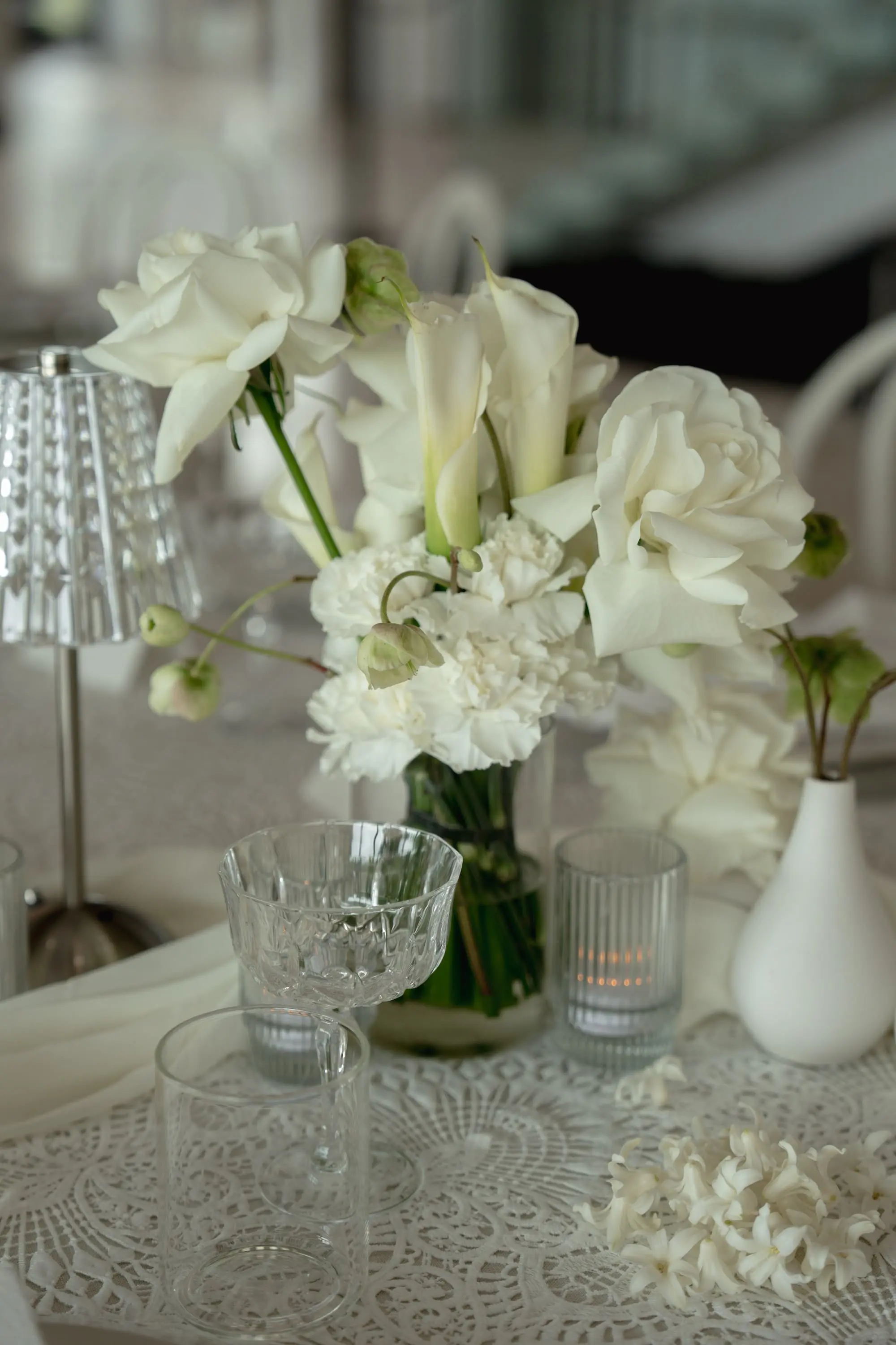 32Modern White Same Sex Lesbian Wedding Inspiration jpg - “Best Of” 2025: Wedding Receptions Part 2 Modern White Wedding Reception Centerpiece Decor Ideas