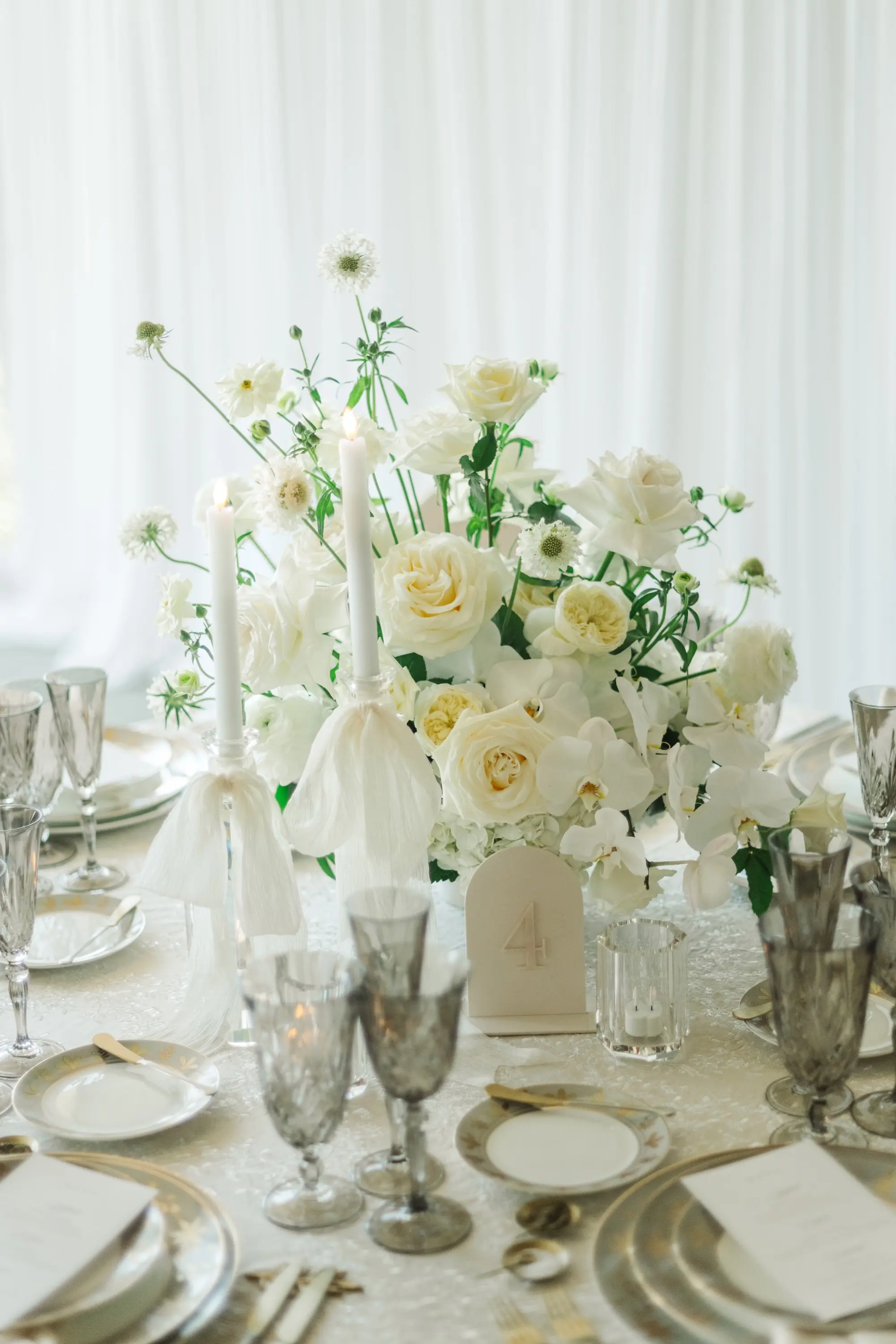 Sophisticated Cream and Taupe Modern Wedding Reception Centerpiece Decor Ideas