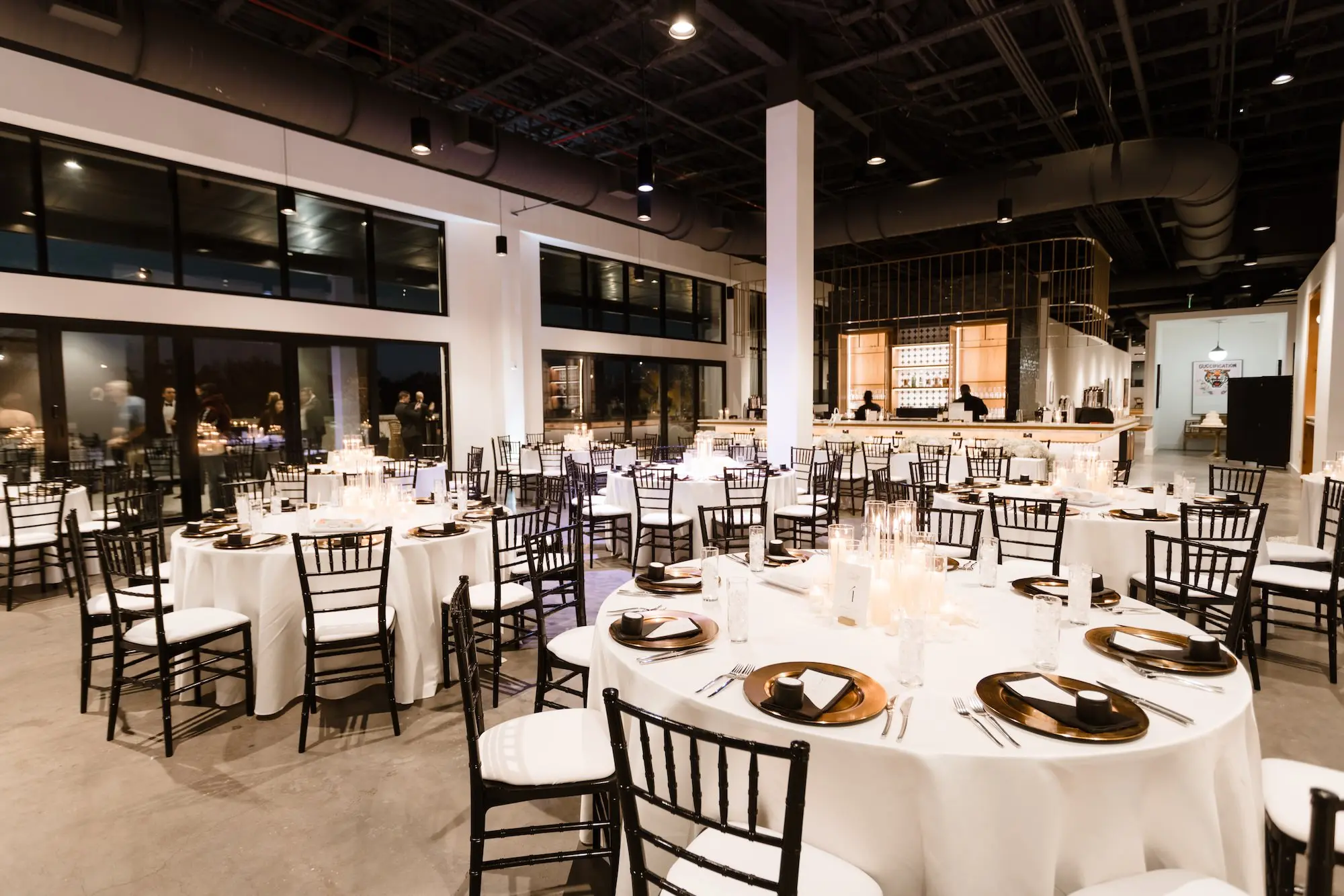 Timeless Modern Black and White Wedding Reception Ideas | Tampa Bay Event Venue Hyde House Public Studio