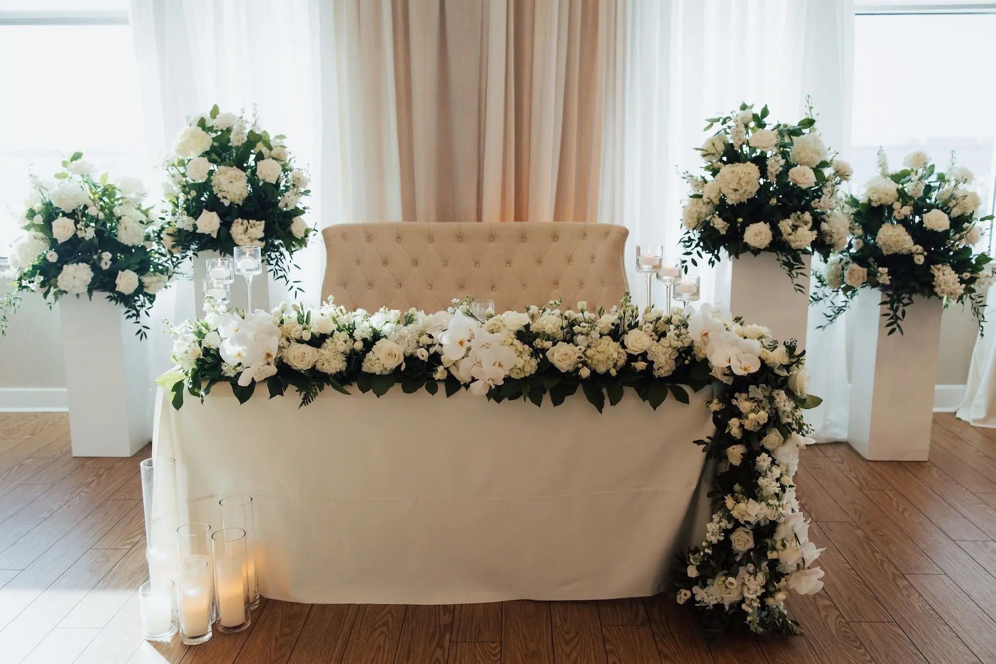 46Classic White Green and Gold Florida Beach Wedding jpg