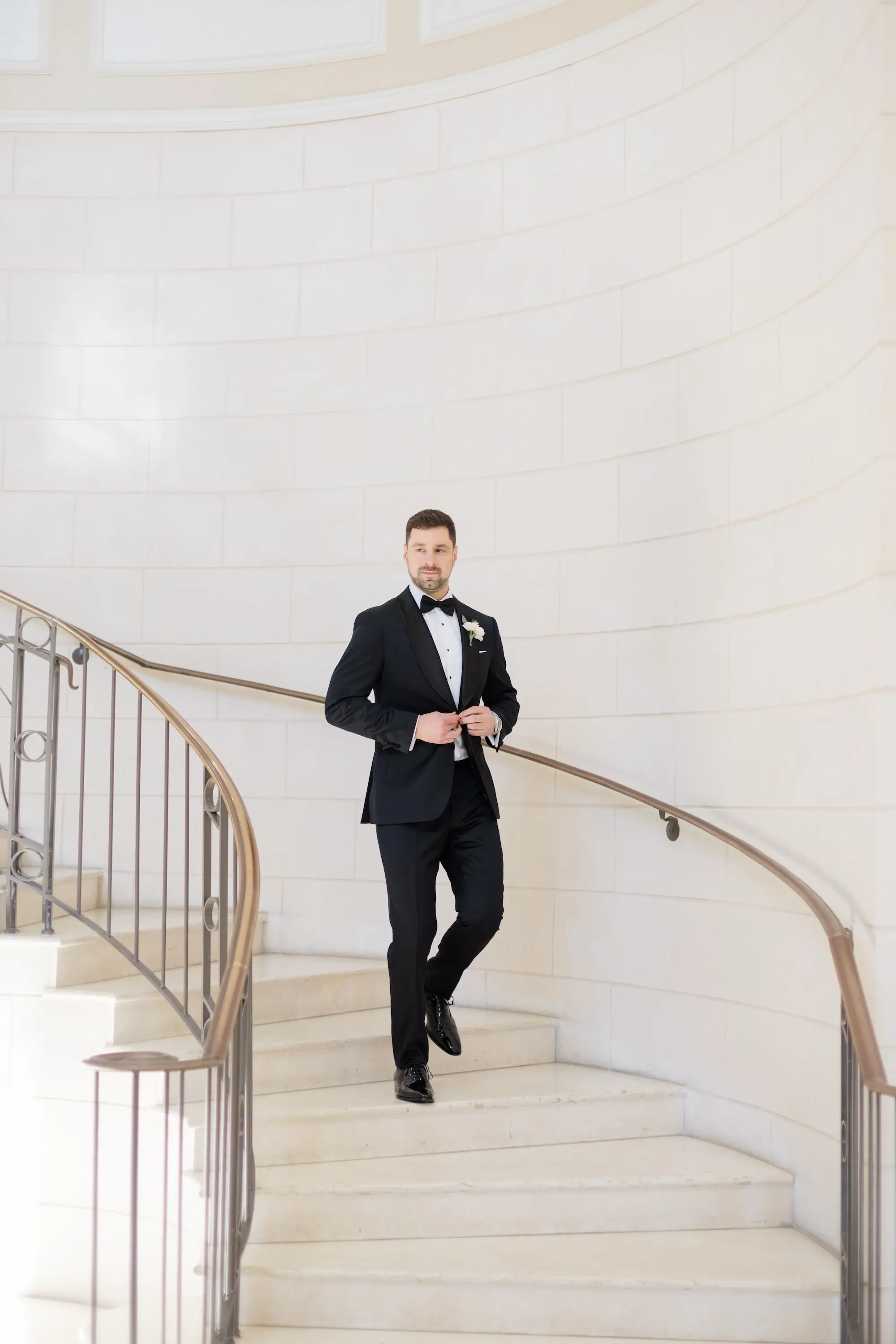 11Romantic Pastel and Navy Sarasota Wedding Inspiration jpg - Timeless Gold and Green Sarasota Wedding | Lakewood Ranch Golf & Country Club Groom Walking Down White Staircase Wedding Portrait | Classic Black and White Groom Tuxedo Inspiration | Susan Elizabeth Weddings Tampa Wedding Photographer