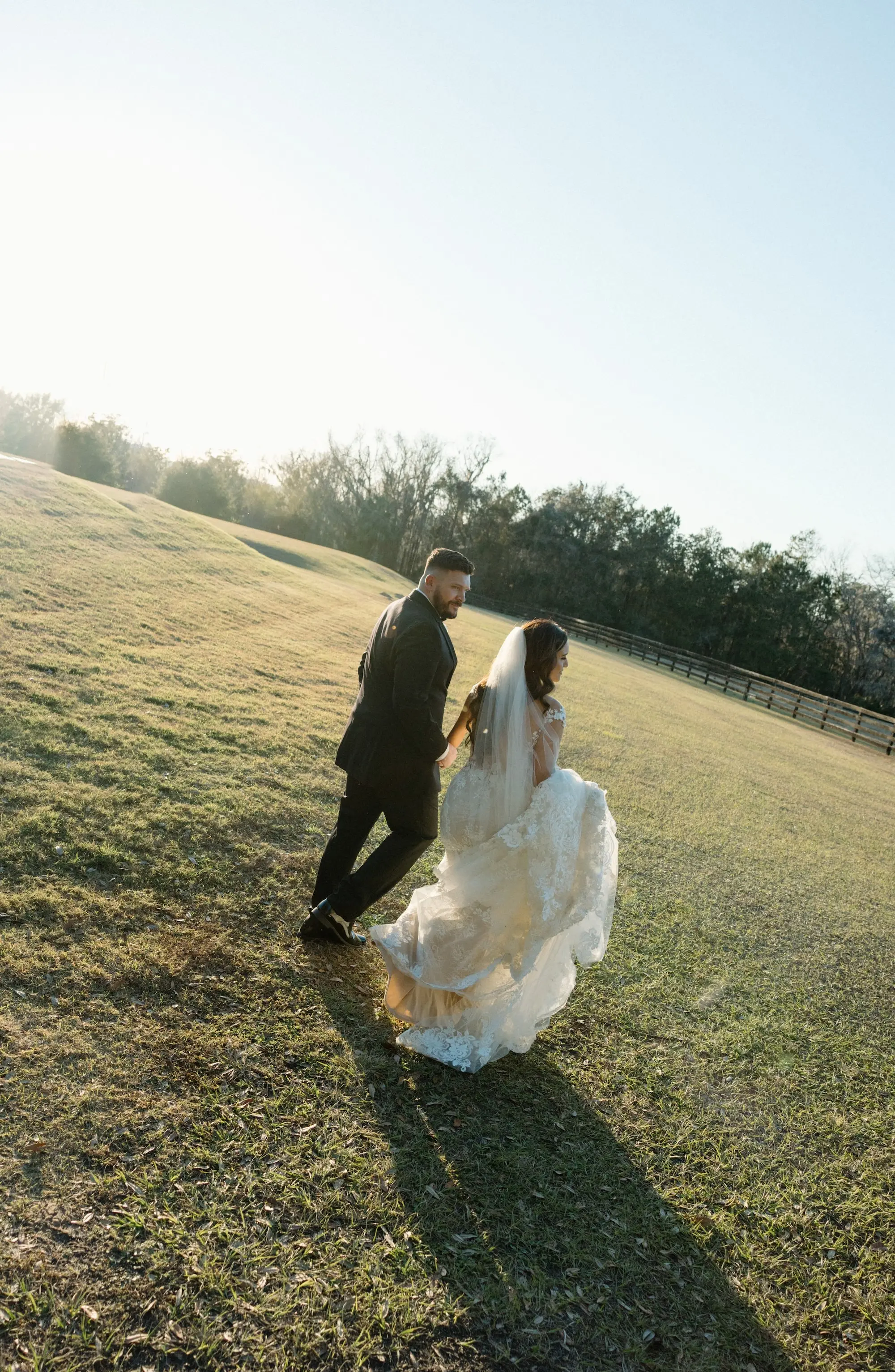 Bride and Groom on Estate Venue Wedding Portrait | Brooksville Event Venue La Hacienda on Snow Hill