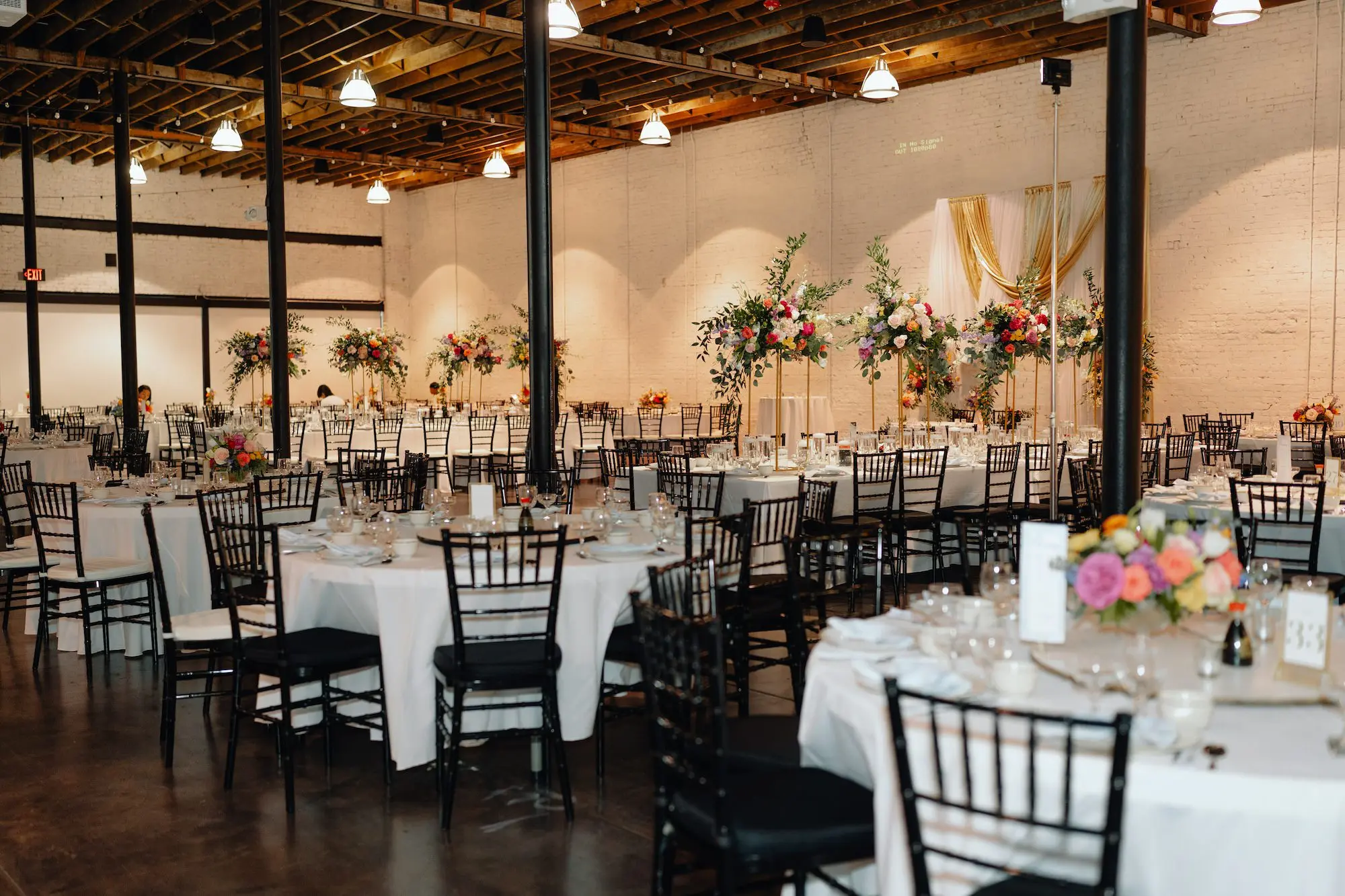 Romantic Colorful Blue Wedding Reception Inspiration | Black Chiavari Chairs | Tampa Bay Event Venue Haus 820