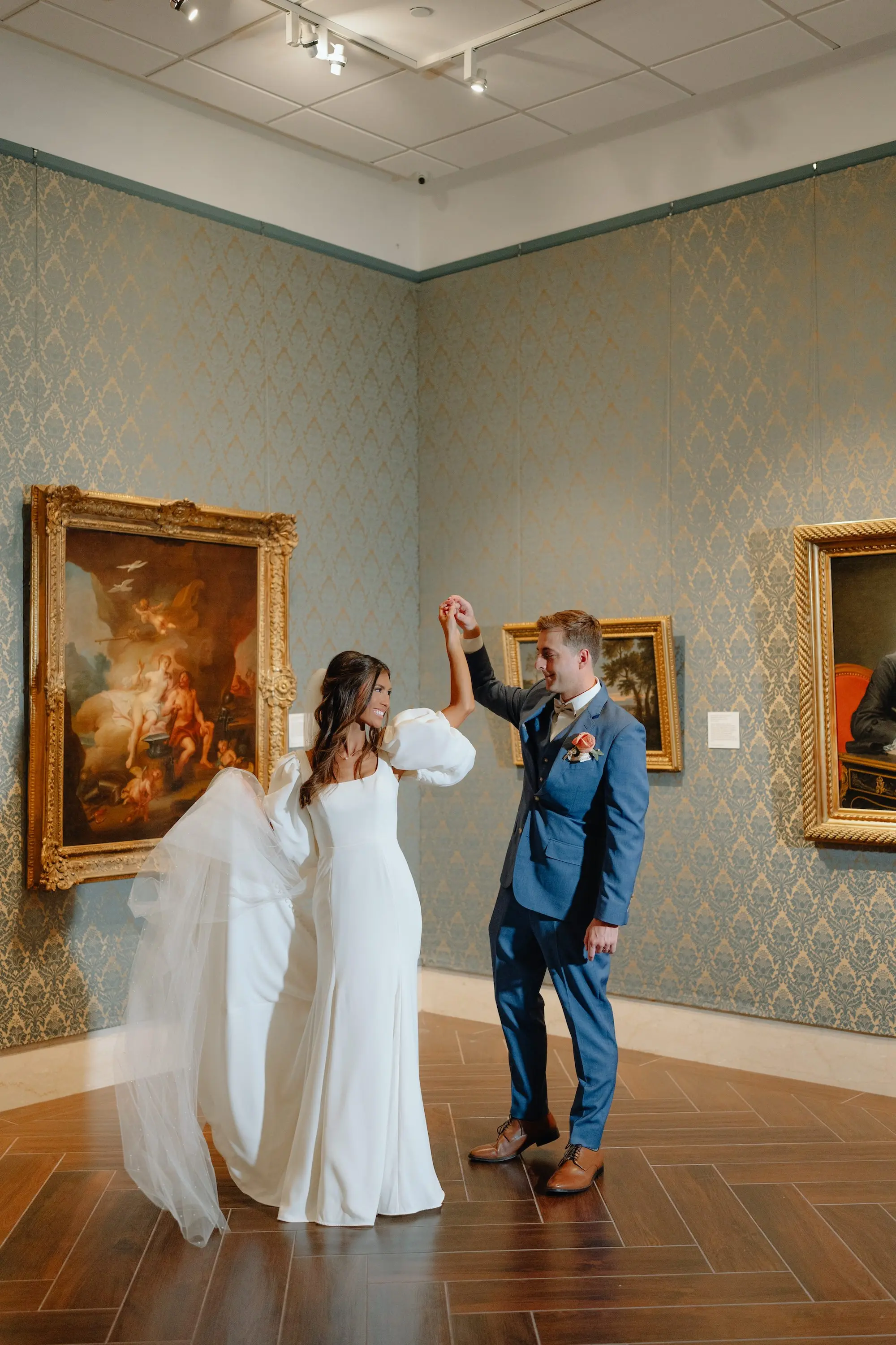 Bride and Groom Museum Wedding Portrait | Tampa Bay Photographer Videographer J&S Media | St Pete Event Venue Museum of Fine Arts