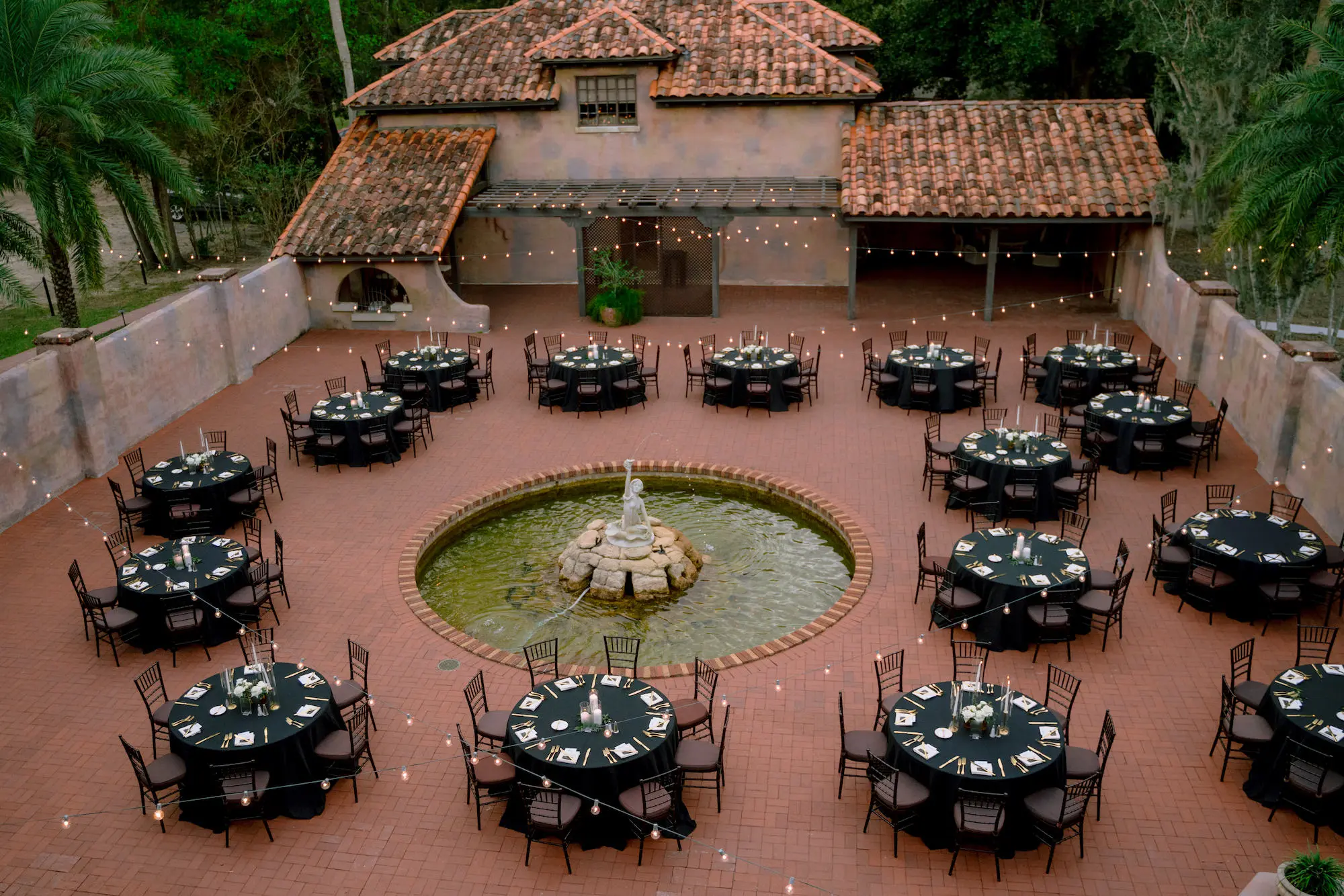 Classic Black and White European Inspired Florida Wedding Reception Ideas | Tampa Bay Event Venue The Howey Mansion