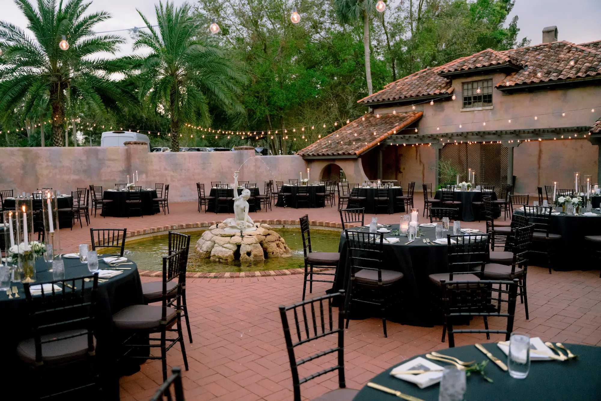 Classic Black and White European Inspired Florida Wedding Reception Ideas | Tampa Bay Event Venue The Howey Mansion