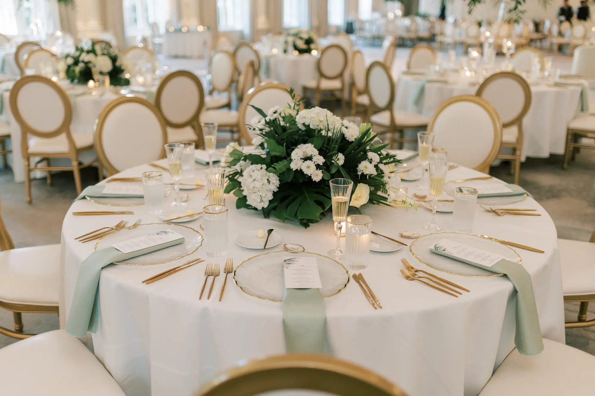 White and Green Elegant Tropical Wedding Reception Tablescape Decor Ideas | Tampa Bay Kate Ryan Event Rentals | St Pete Florist Lemon Drops