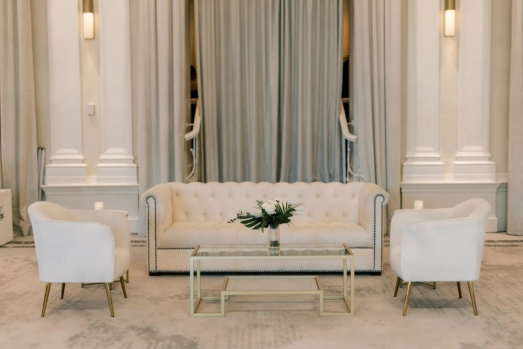 Elegant White Wedding Reception Lounge Furniture Ideas | Tampa Bay Kate Ryan Event Rentals