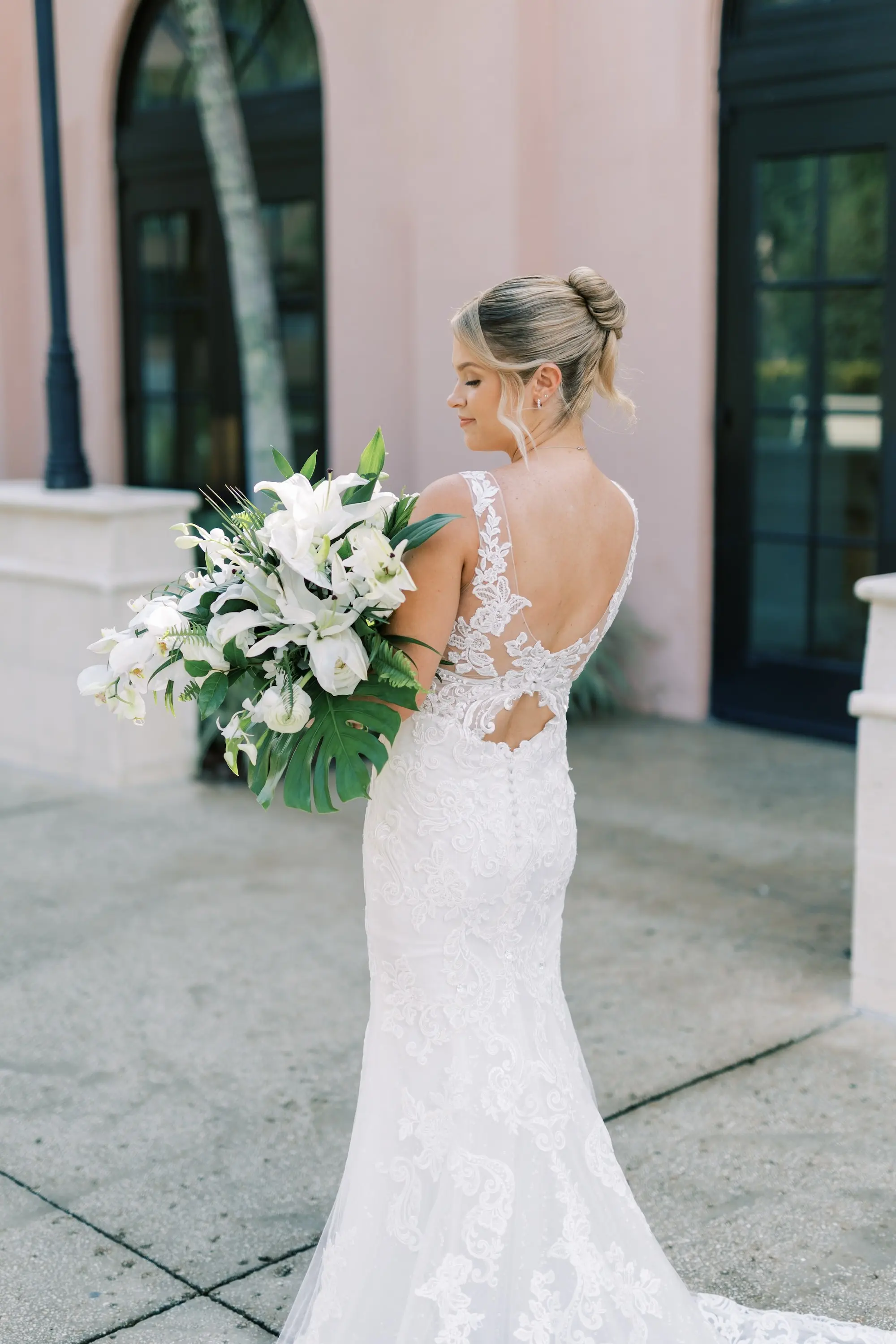 White Lace Mermaid Randy Fenoli Wedding Dress Ideas | St Pete Florist Lemon Drops