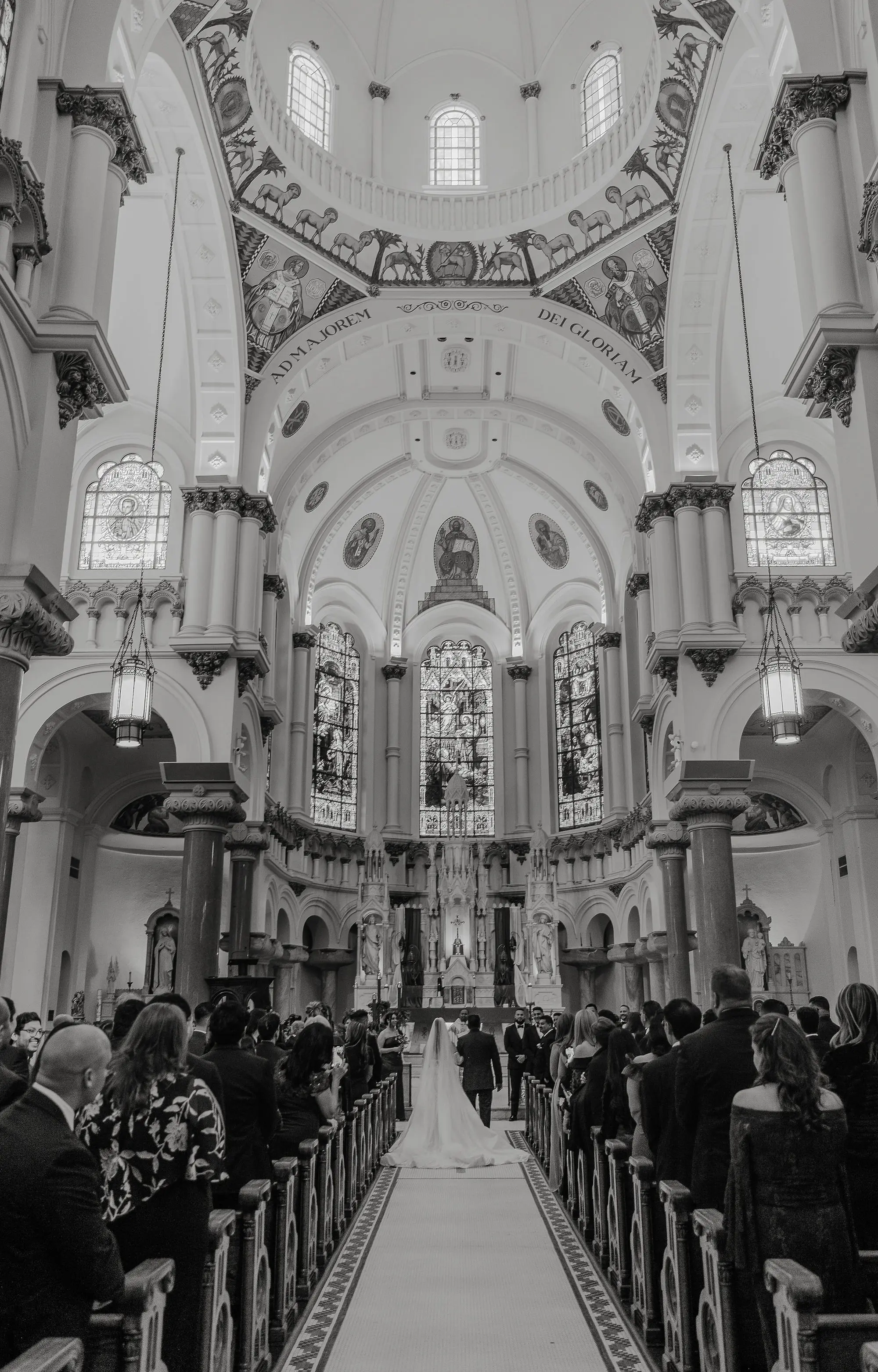 11Classic Gold Italian Inspired Wedding Ideas Tampa Venue Sacred Heart Church - Classic, Gold Tampa Wedding | The Italian Club of Tampa Bride and Groom Wedding Ceremony Vow Exchange Black and White Wedding Portrait | Sacred Heart Catholic Church Wedding Ceremony Venue | Traditional Catholic Wedding Ceremony Event Ideas | Tampa Bay Photographer Videographer Sabrina Autumn Photography