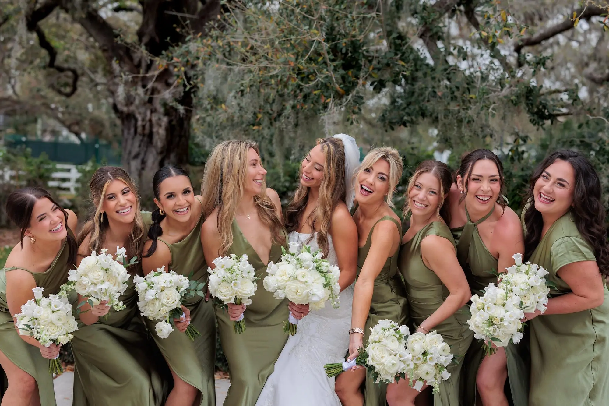 13TImeless Green White and Gold Wedding Inspiration jpg - Timeless Green, White and Gold Wedding | Tampa Yacht and Country Club Mismatched Satin Green Bridesmaids Wedding Dress Ideas | Tampa Bay Florist Save The Date Florida