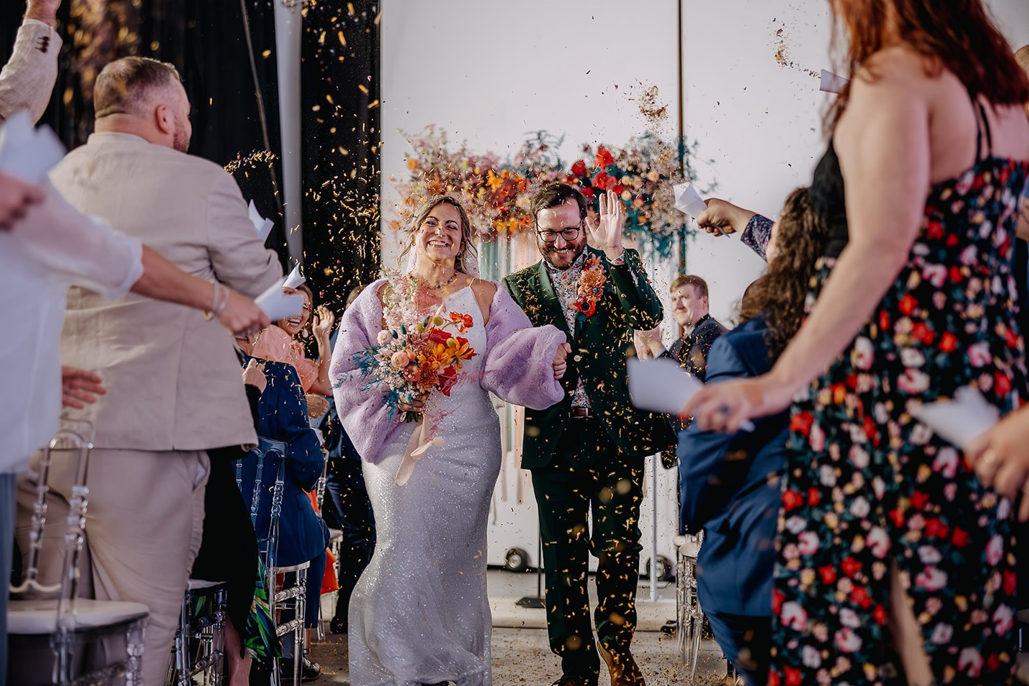 Bride and Groom Just Married Wedding Portrait