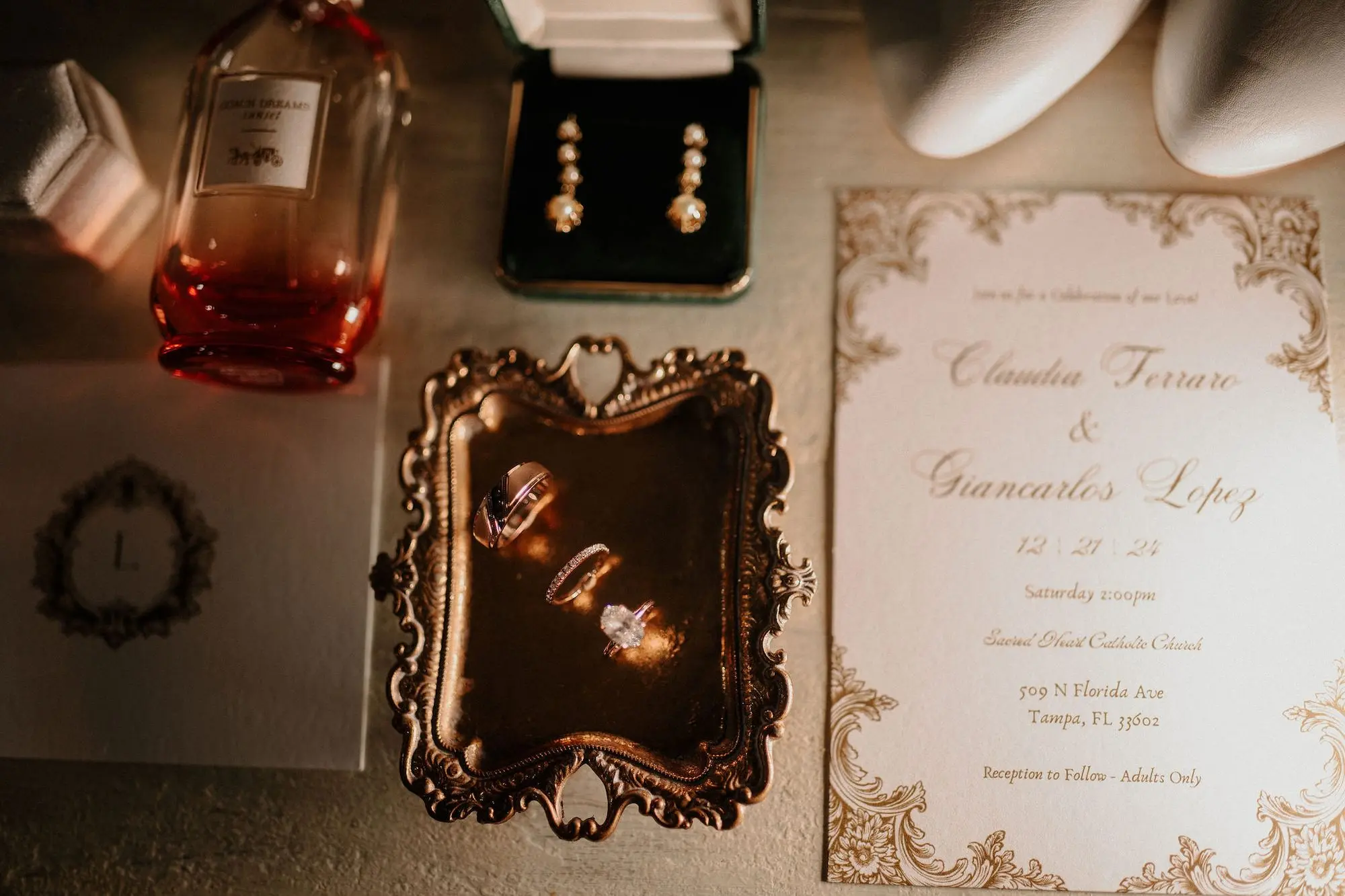 1Classic Gold Italian Inspired Wedding Ideas - Classic, Gold Tampa Wedding | The Italian Club of Tampa Vintage Old World Italian Gold Wedding Invitation Suite Inspiration